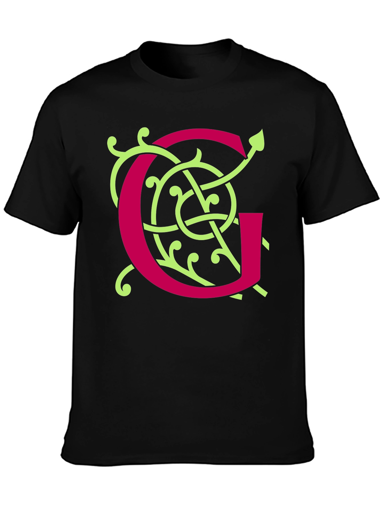 Ornamental Initial G Black T-Shirt