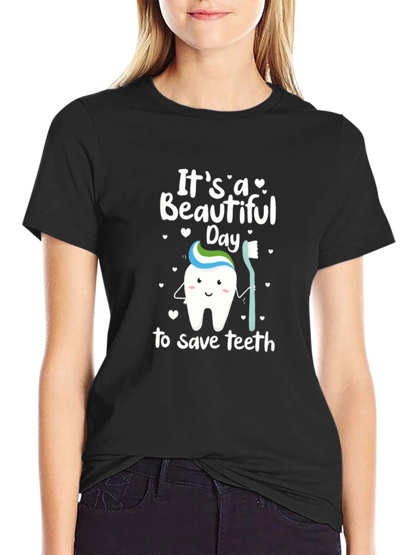 Cute Dental Hygiene T-Shirt - Save Teeth Design