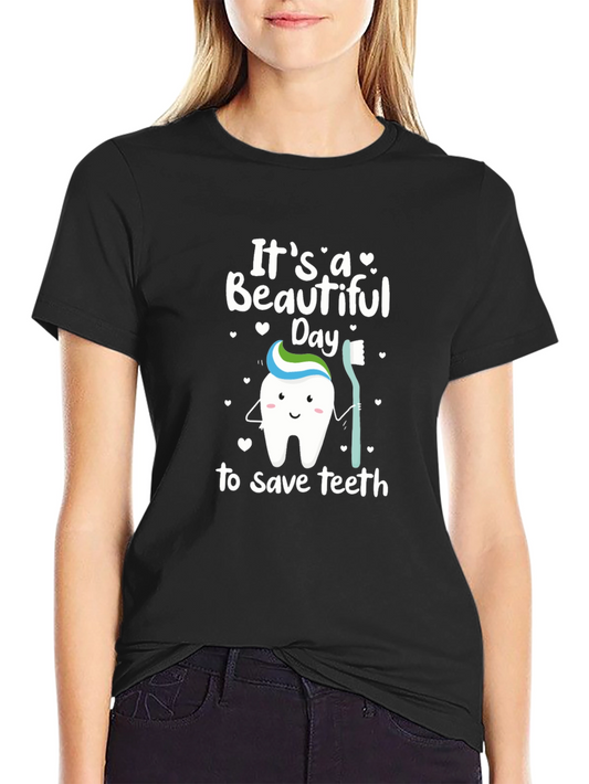 Cute Dental Hygiene T-Shirt - Save Teeth Design