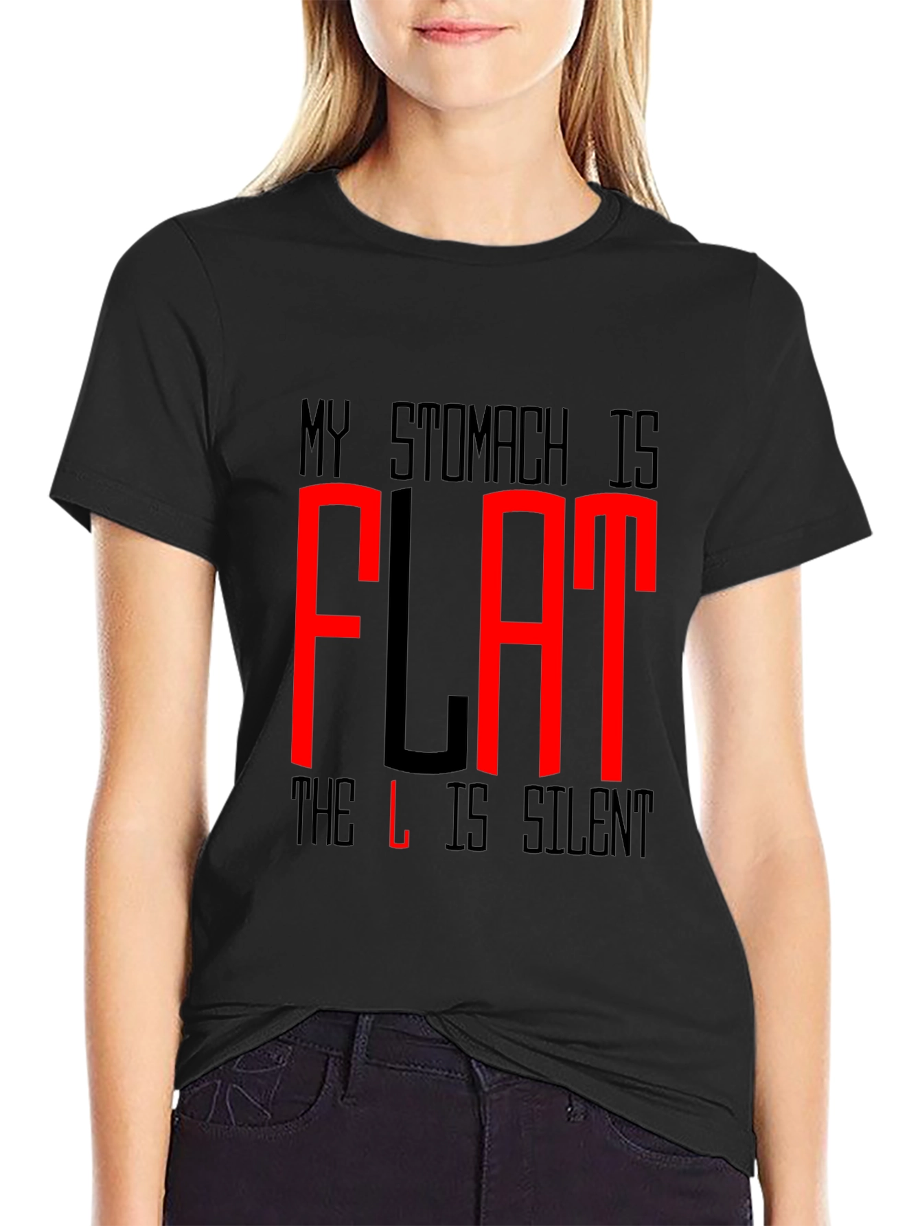 Funny Flat Stomach T-Shirt - The L is Silent