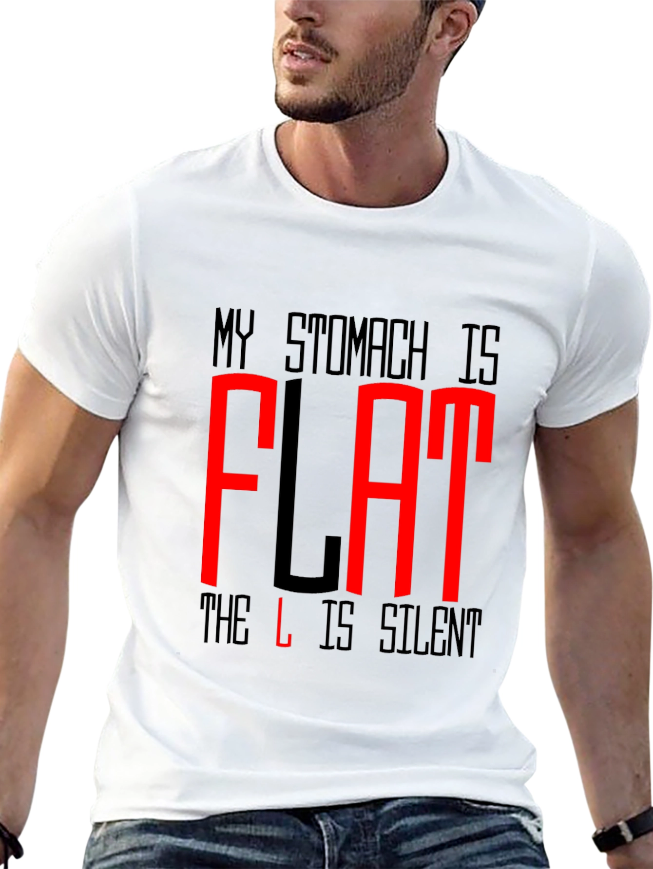 Funny Flat Stomach T-Shirt - The L is Silent