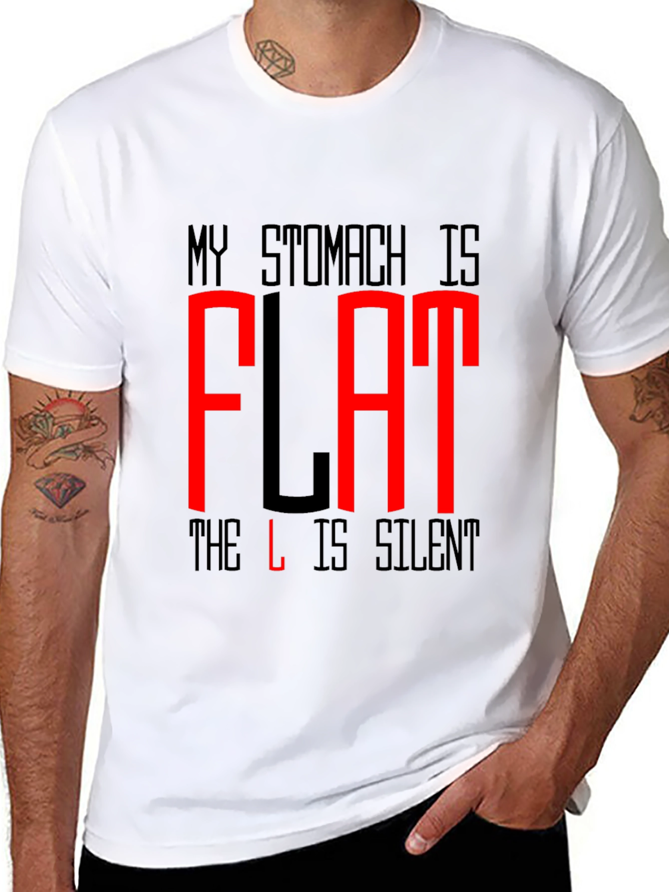 Funny Flat Stomach T-Shirt - The L is Silent