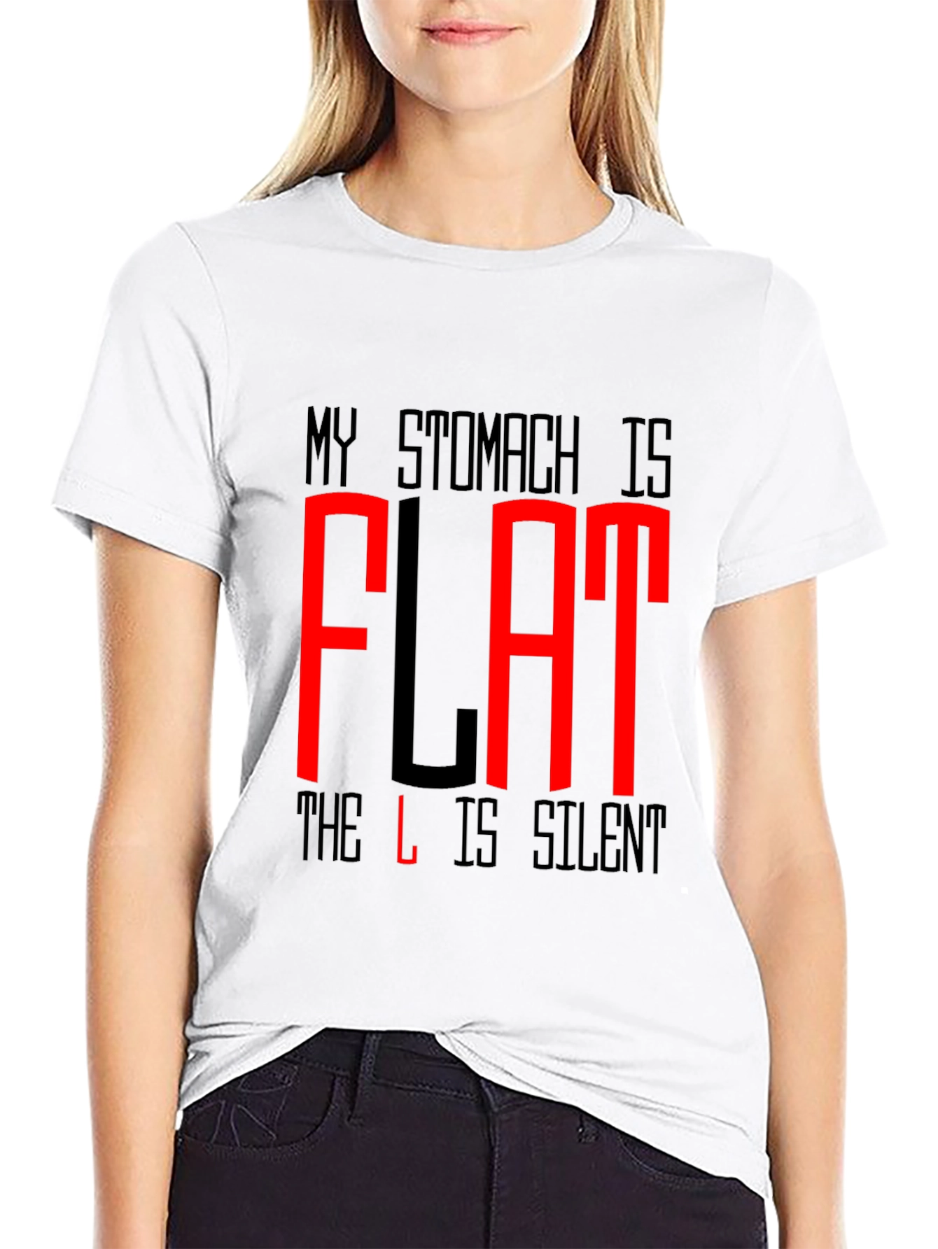 Funny Flat Stomach T-Shirt - The L is Silent