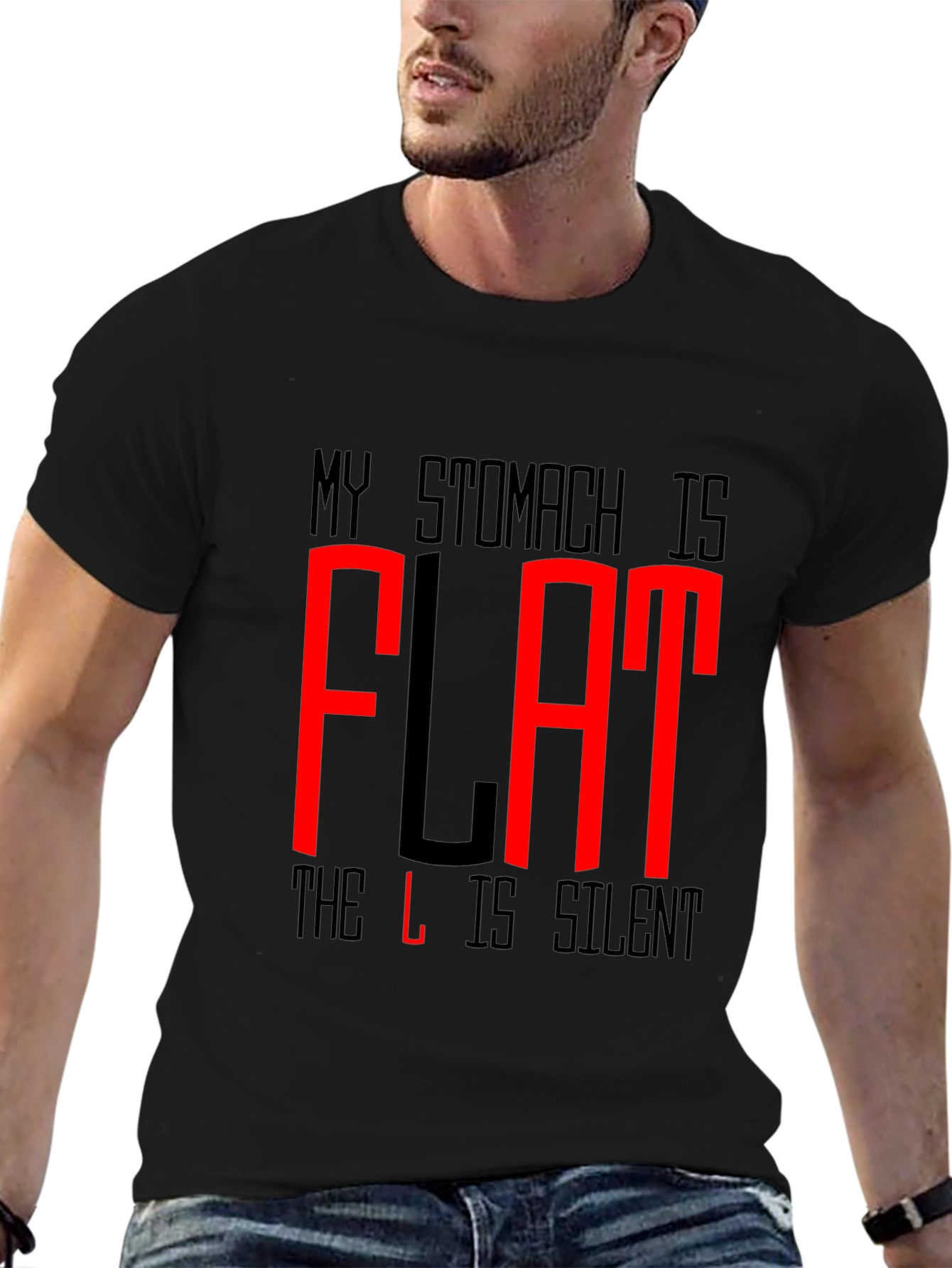 Funny Flat Stomach T-Shirt - The L is Silent