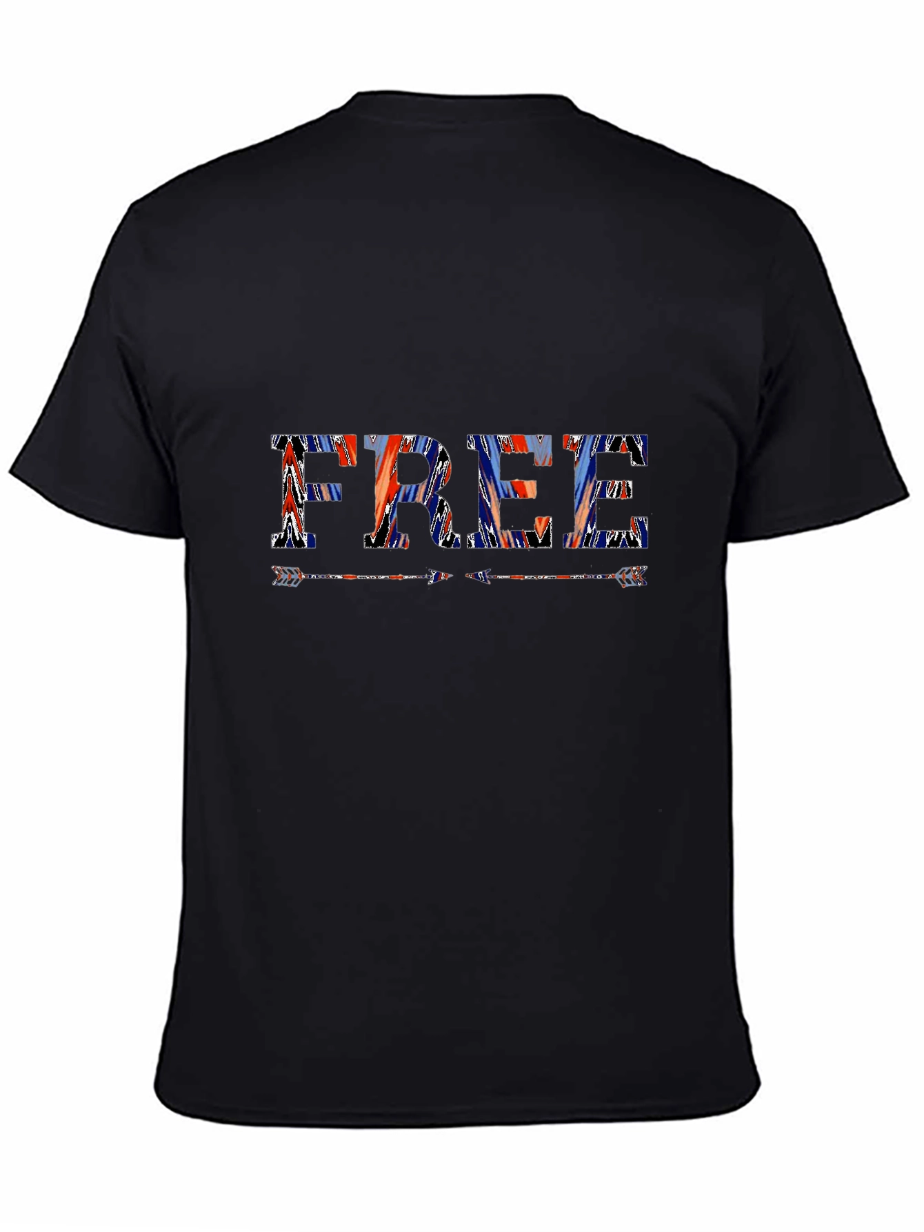 Patriotic FREE Graphic Print Black T-Shirt