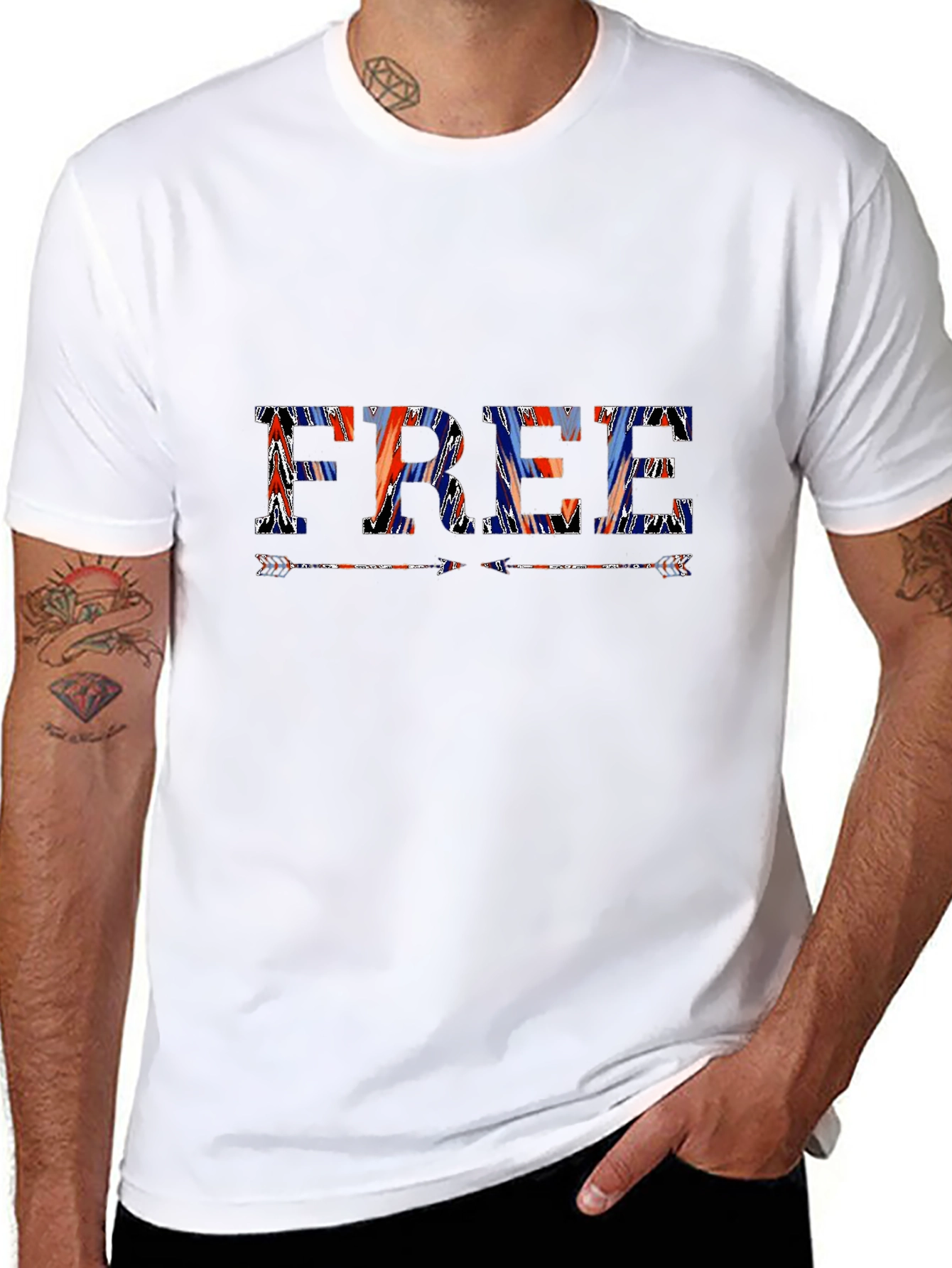 Patriotic FREE Graphic Print Black T-Shirt
