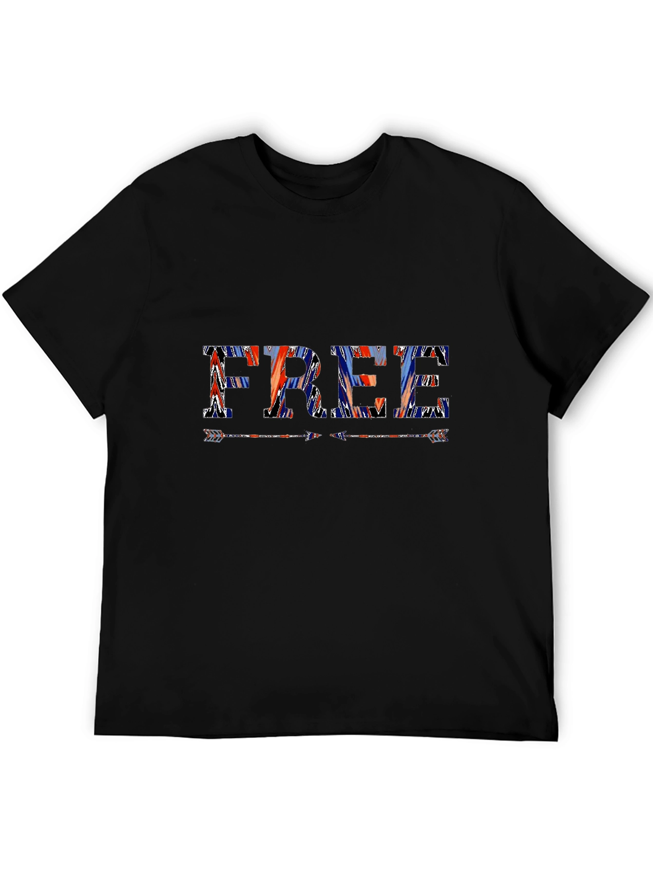 Patriotic FREE Graphic Print Black T-Shirt