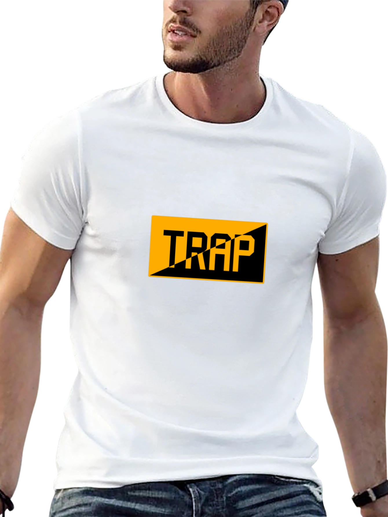 Mens Black Trap Graphic Tee