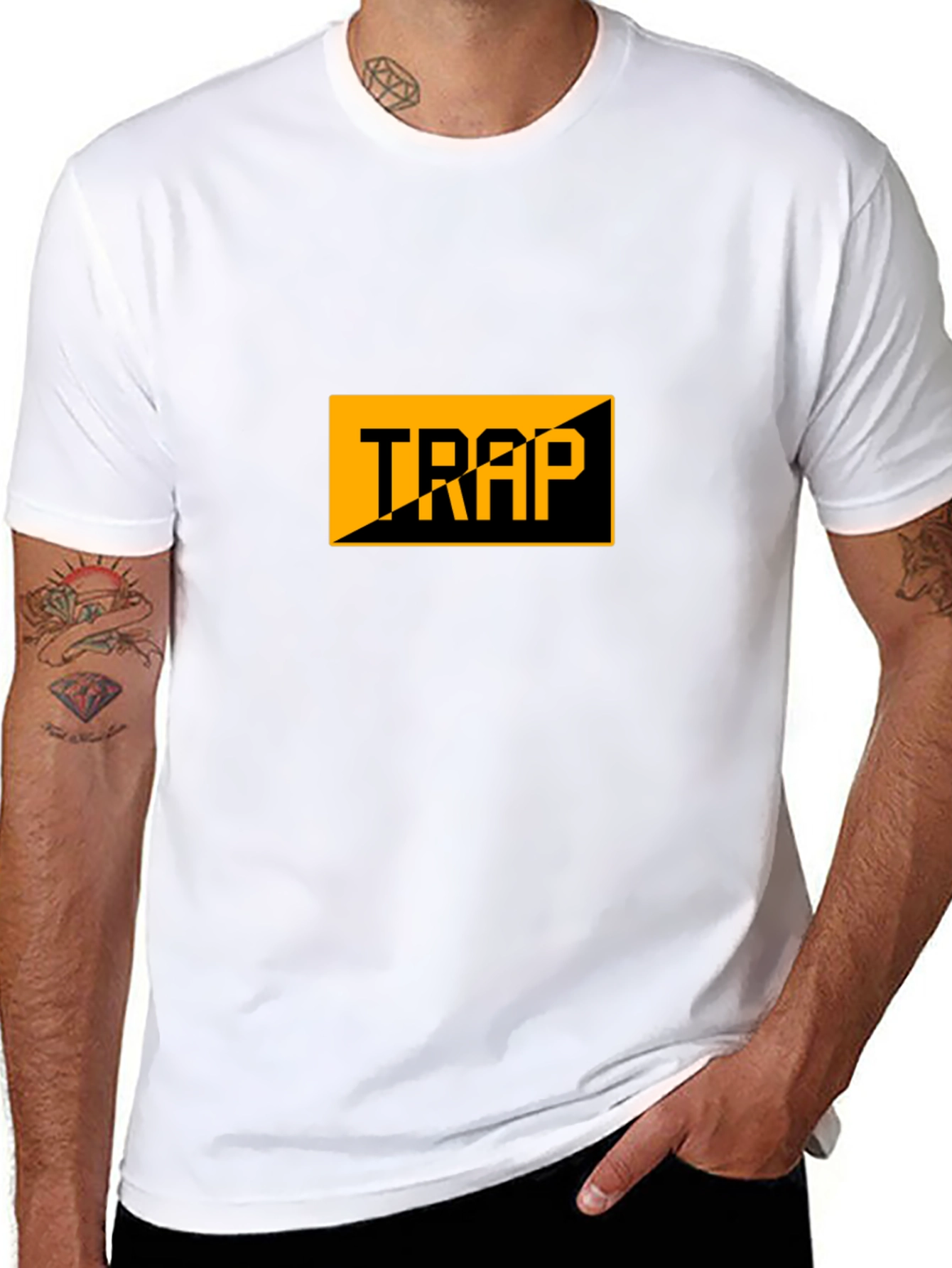 Mens Black Trap Graphic Tee