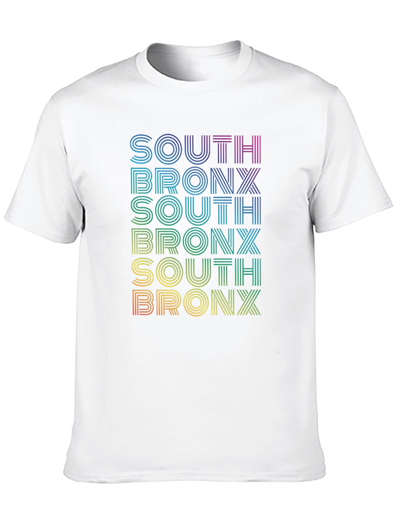 Retro South Bronx T-Shirt - Rainbow Text Design