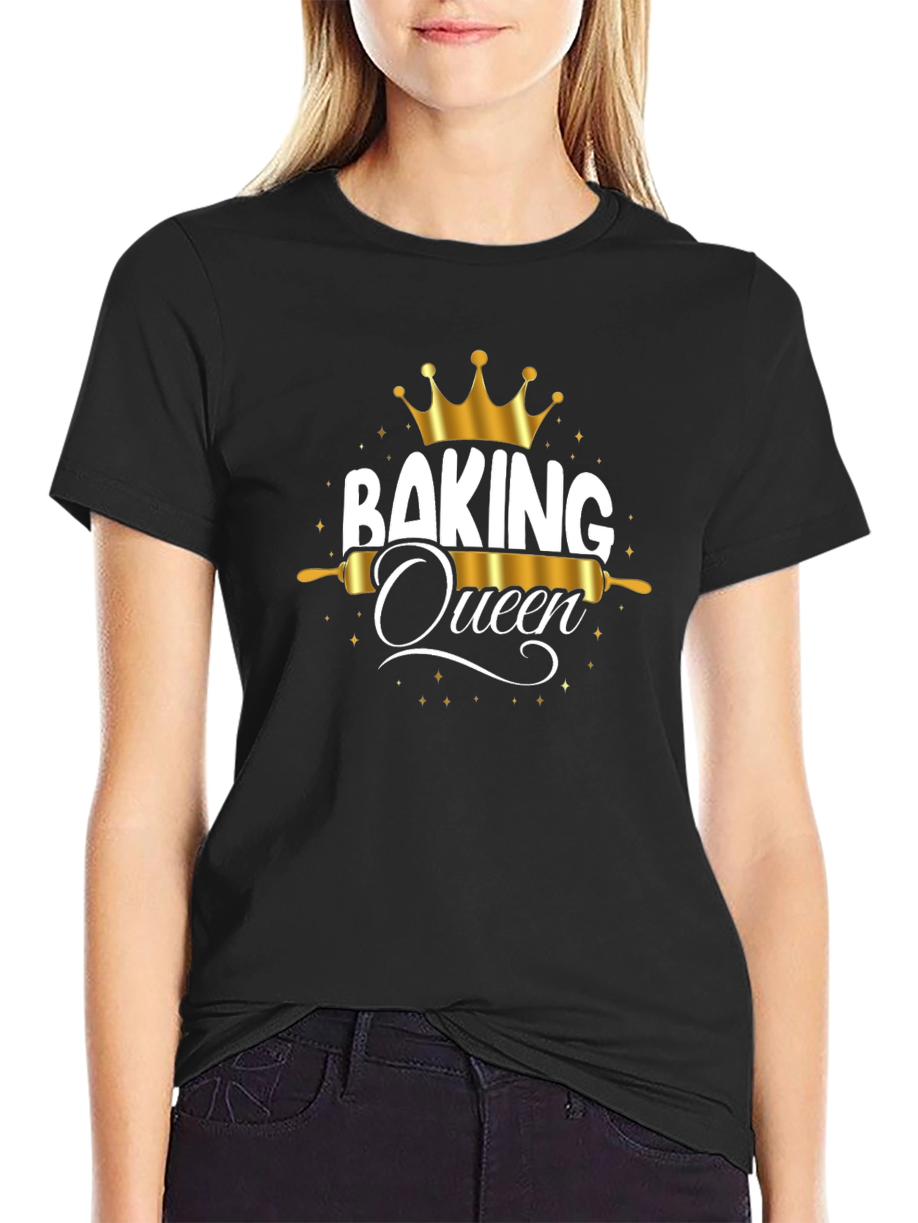 Baking Queen Graphic T-Shirt - Black