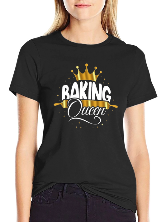 Baking Queen Graphic T-Shirt - Black