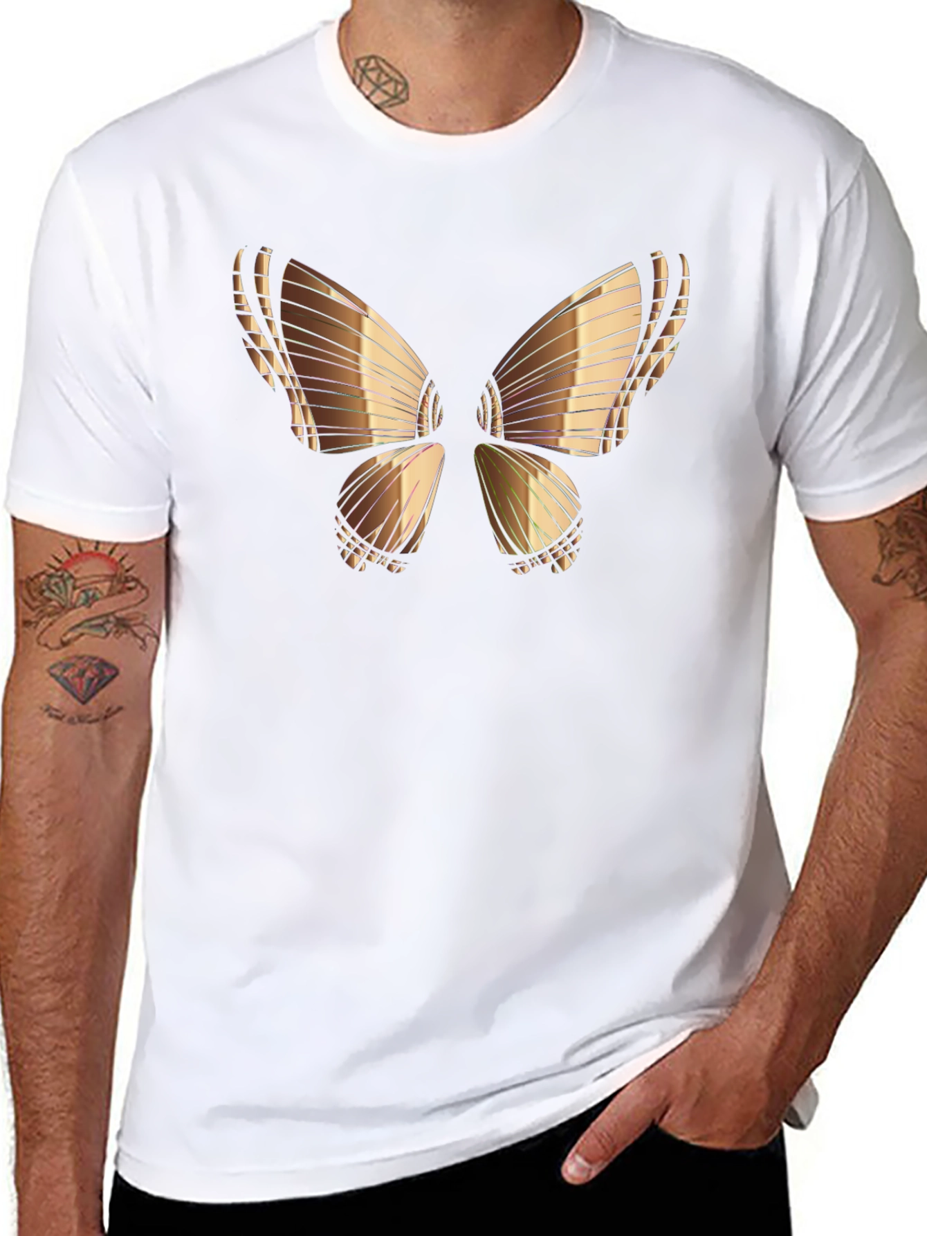 Butterfly Graphic Tee - Black Cotton Blend