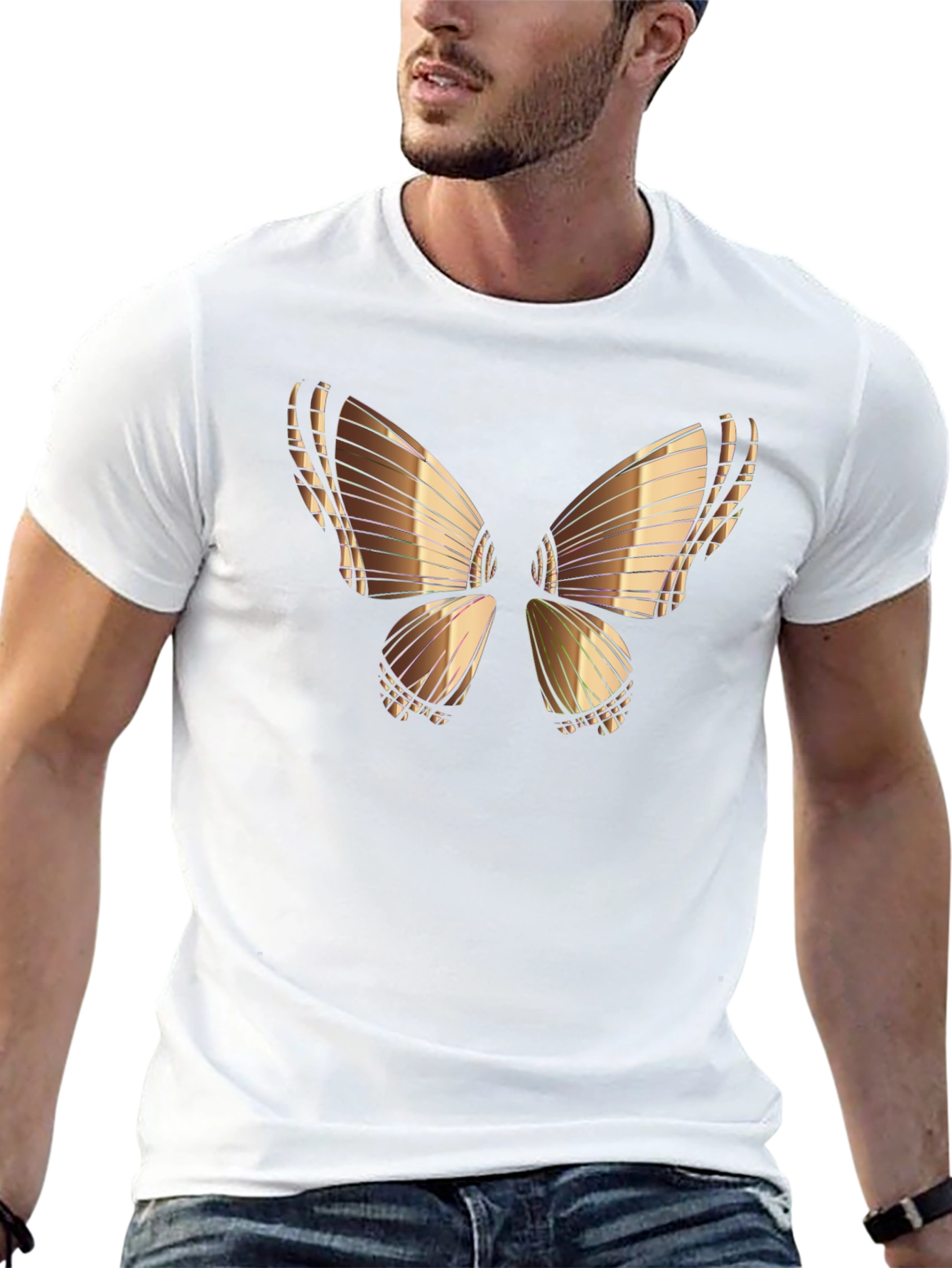 Butterfly Graphic Tee - Black Cotton Blend