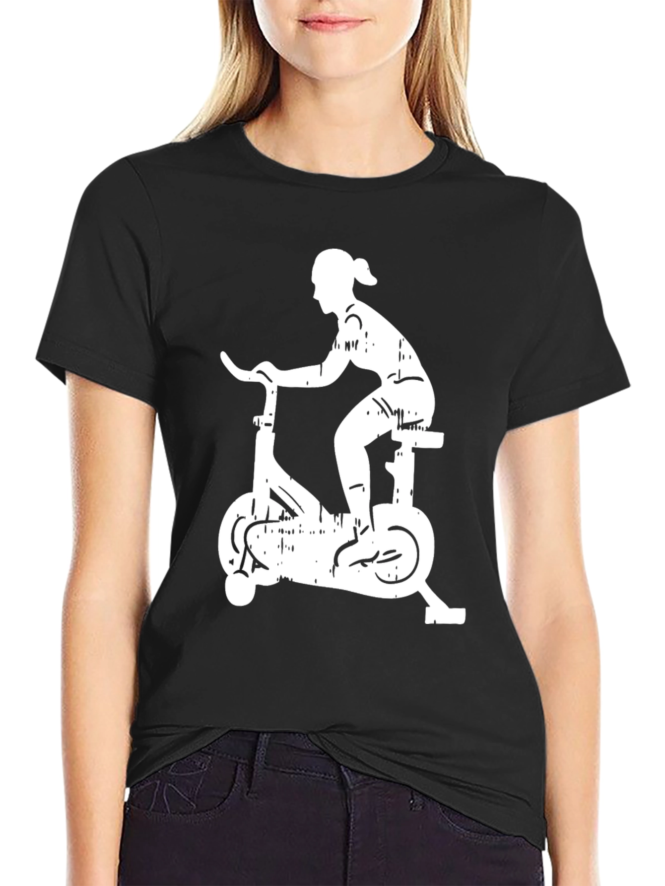 Cycling Silhouette Graphic Tee - Black