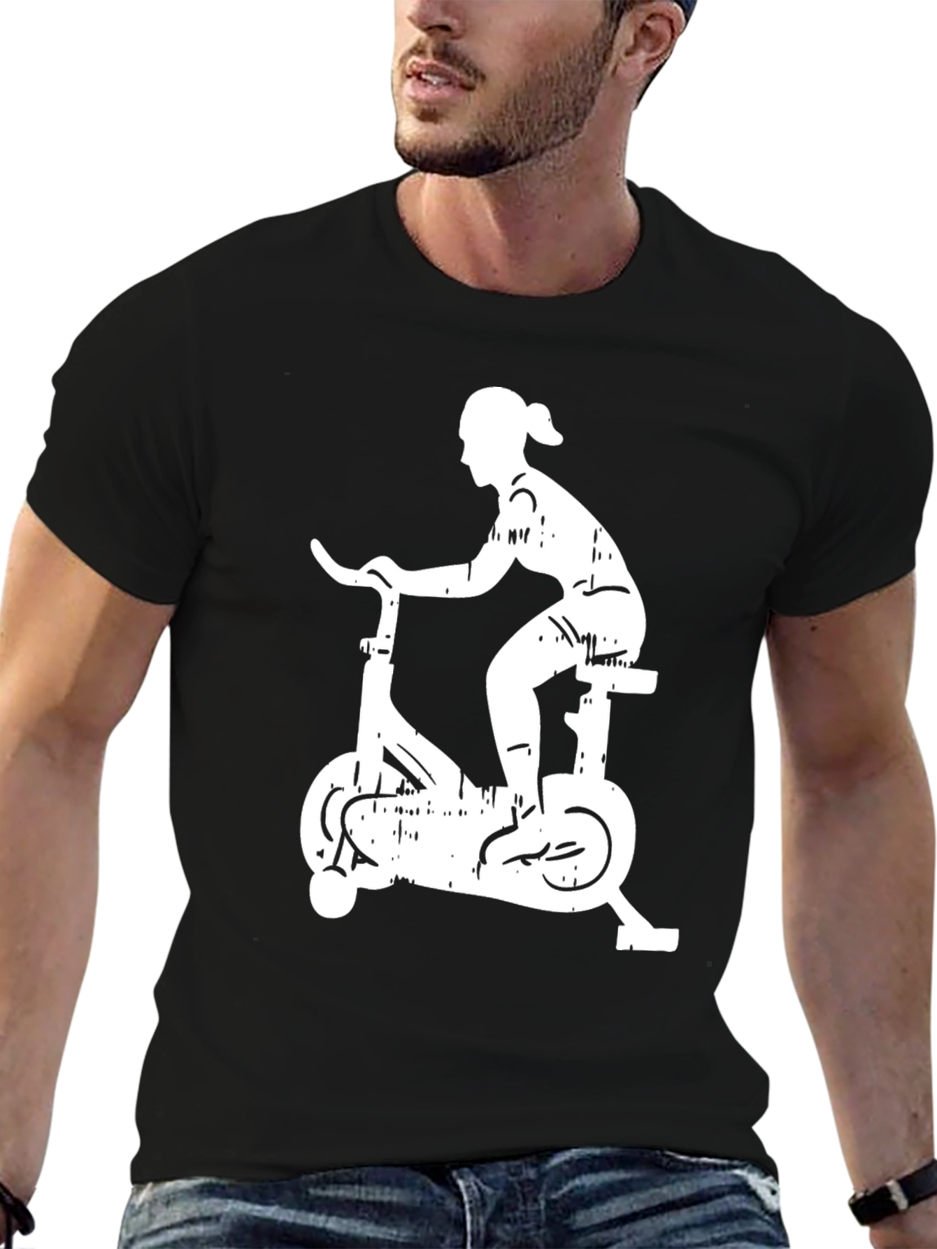 Cycling Silhouette Graphic Tee - Black