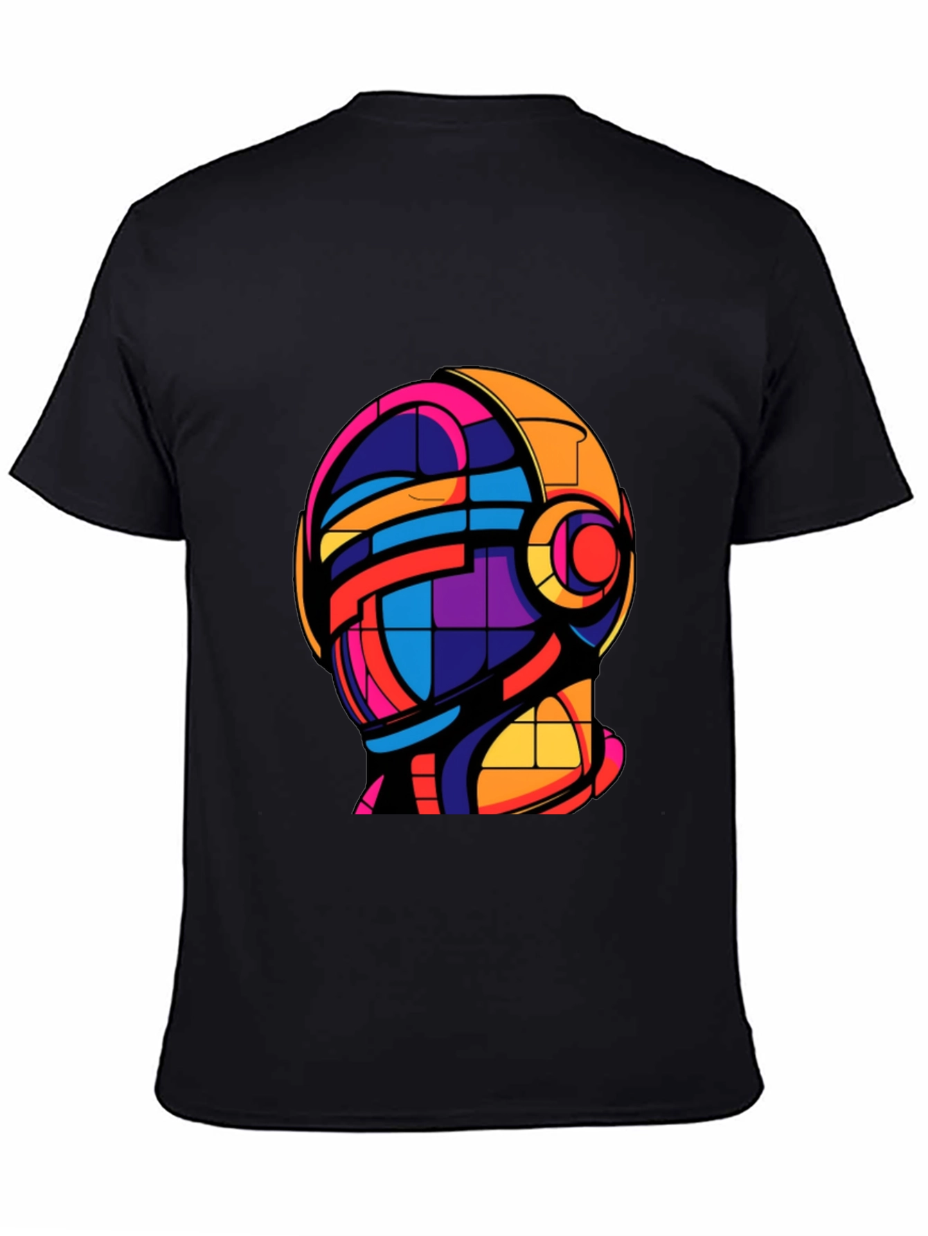 Abstract Helmet Graphic Tee - Modern Art T-Shirt