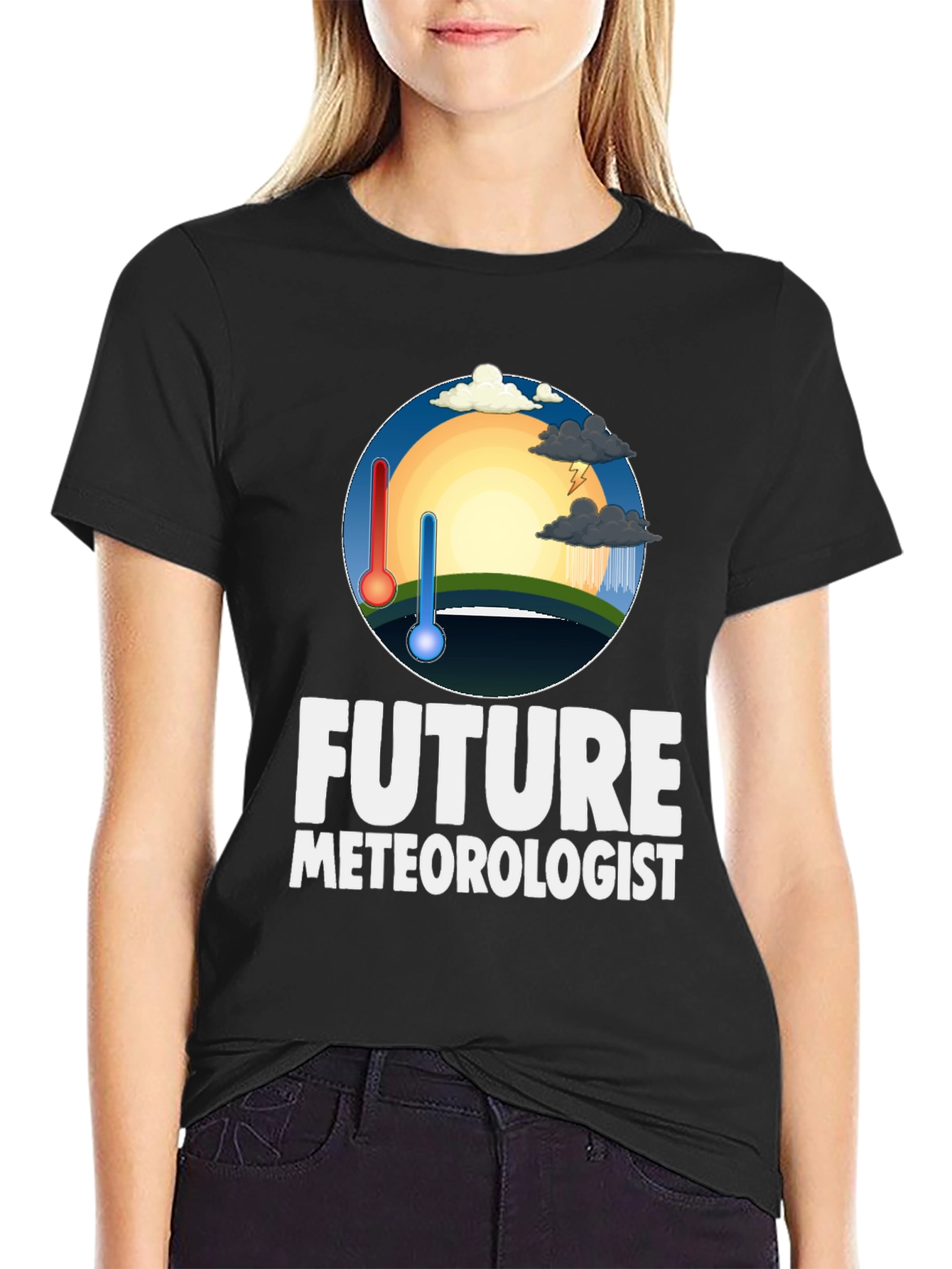 Future Meteorologist Black Graphic T-Shirt