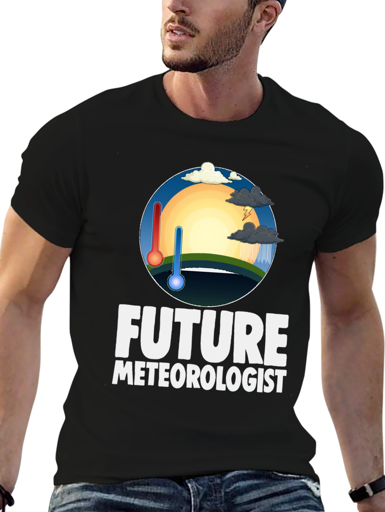 Future Meteorologist Black Graphic T-Shirt