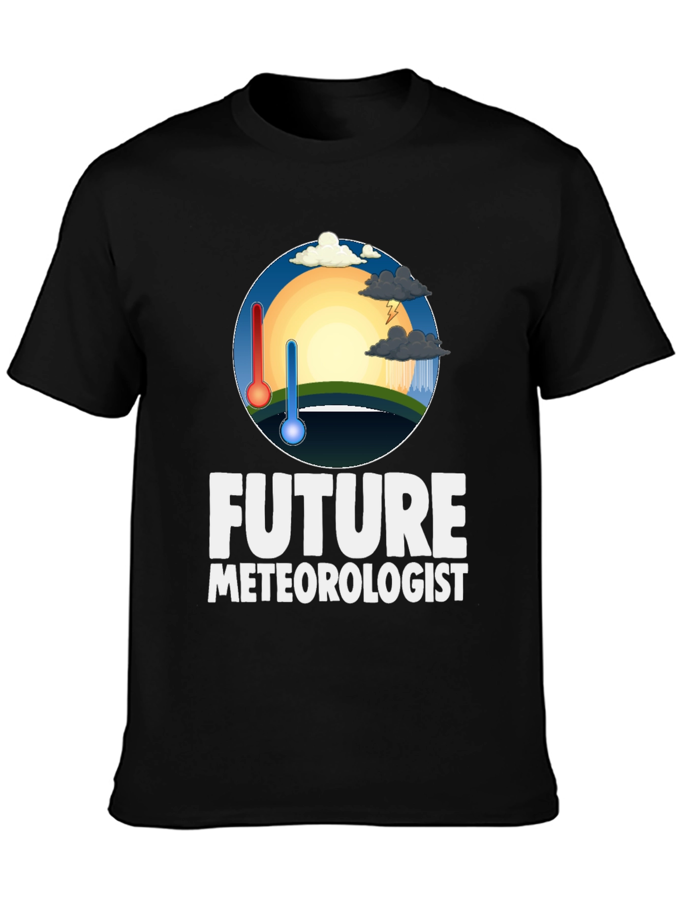Future Meteorologist Black Graphic T-Shirt