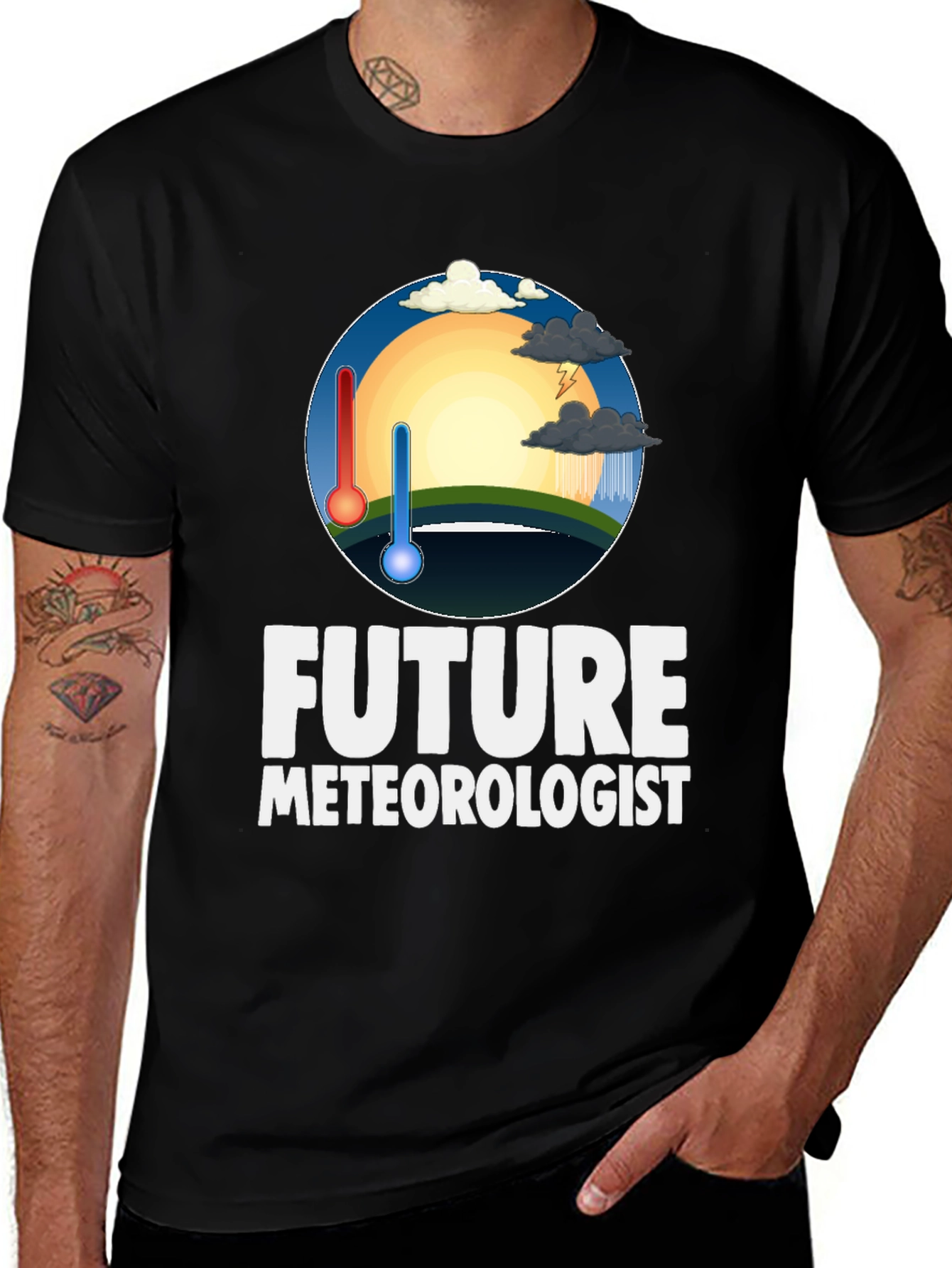 Future Meteorologist Black Graphic T-Shirt