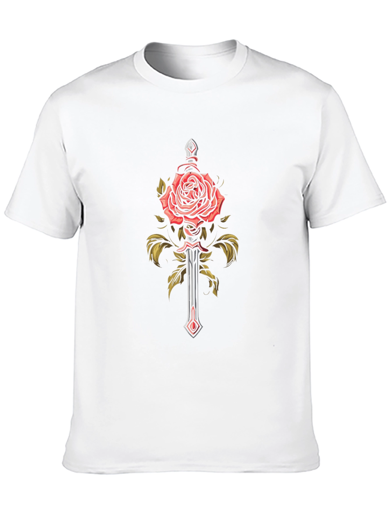 Rose and Sword Graphic Tee - Edgy Fashion