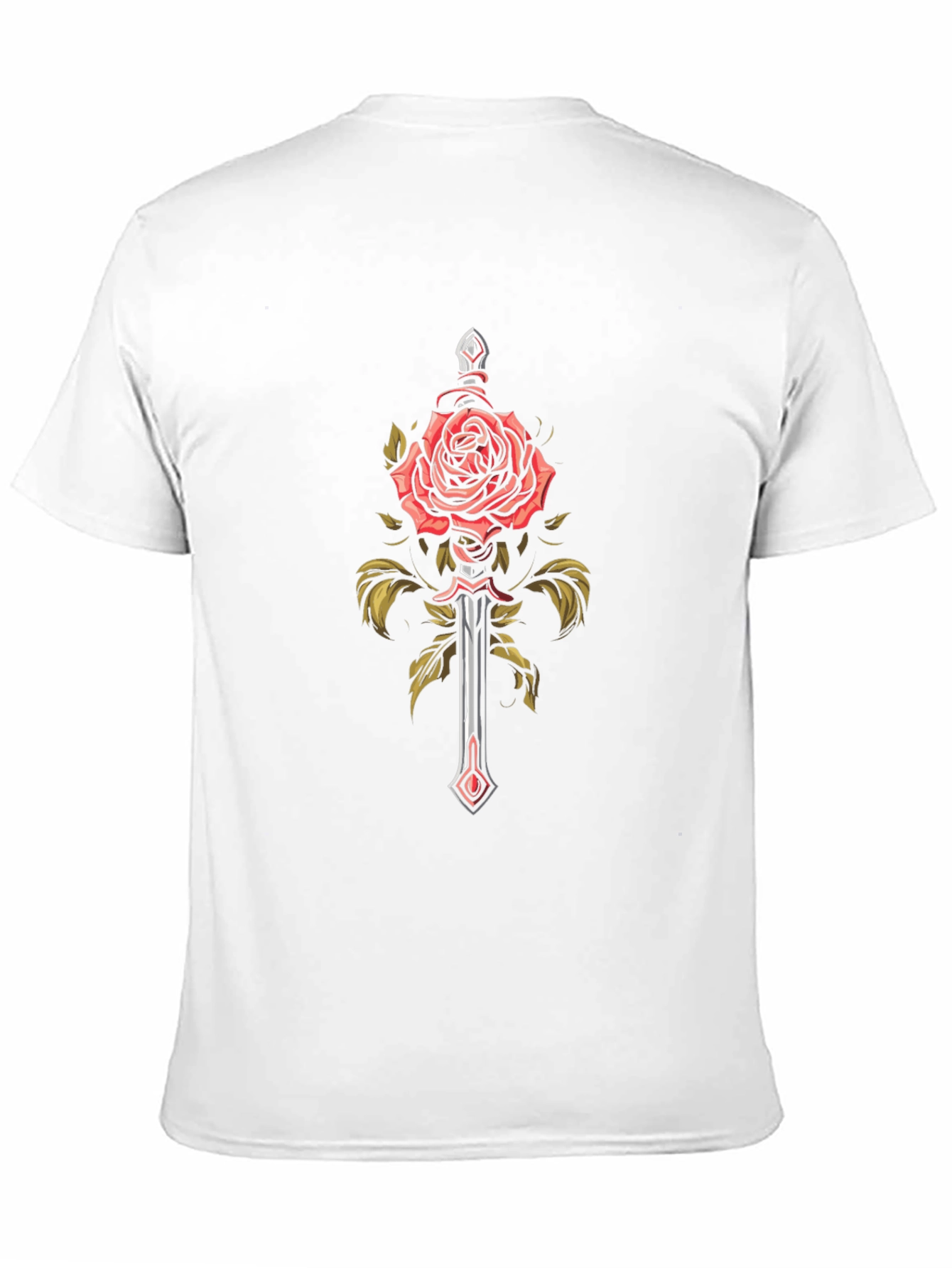 Rose and Sword Graphic Tee - Edgy Fashion