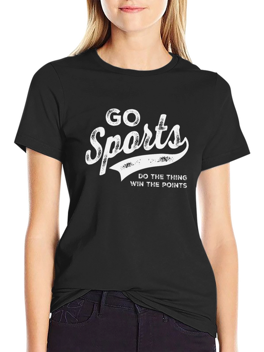 Go Sports Graphic Tee - Black Cotton T-Shirt