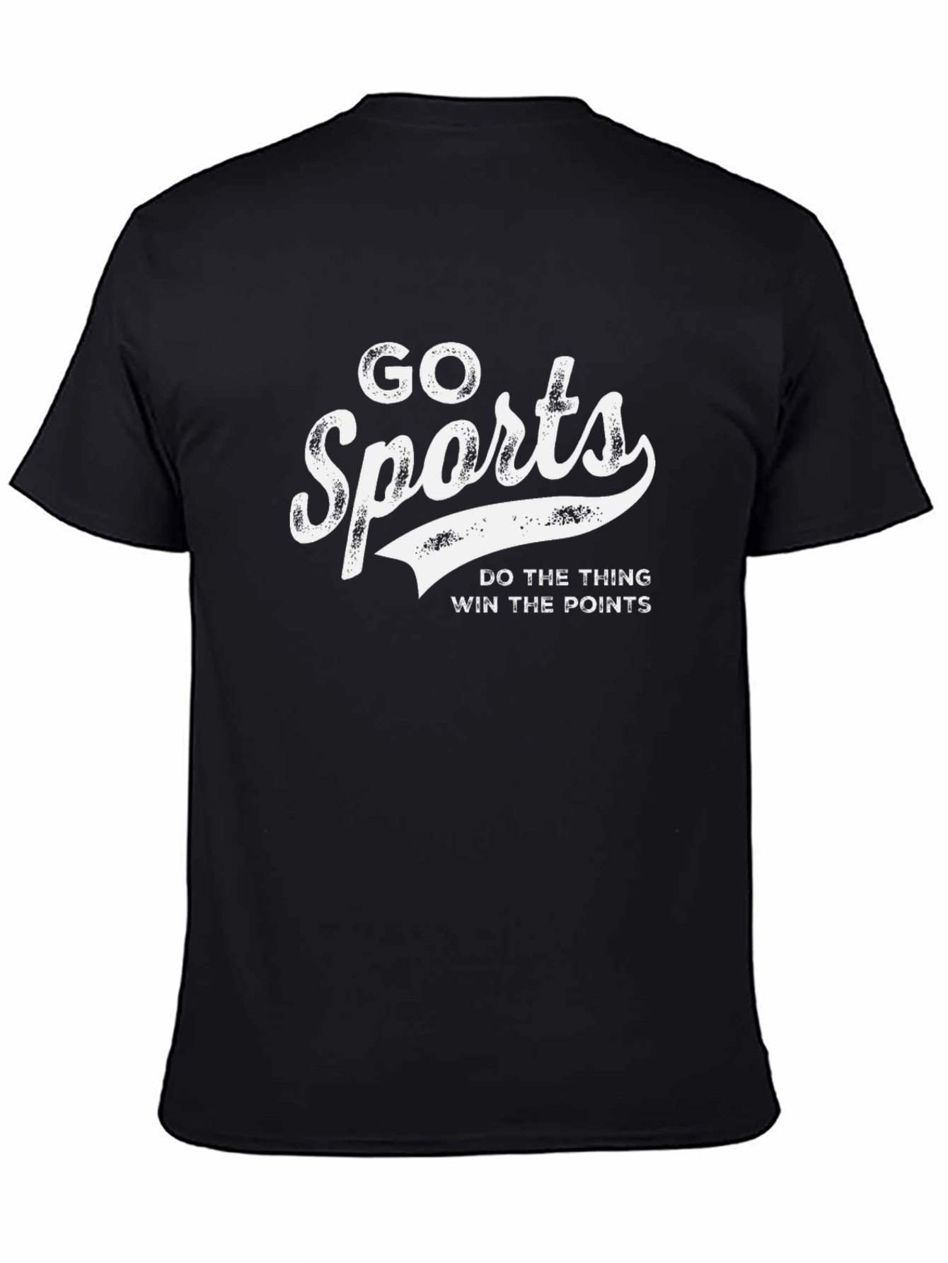 Go Sports Graphic Tee - Black Cotton T-Shirt