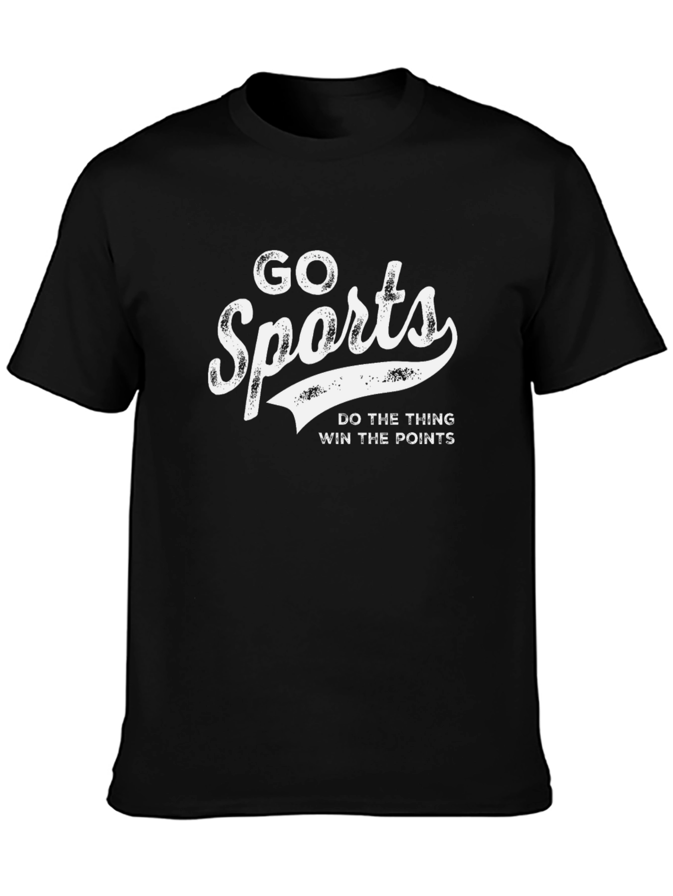 Go Sports Graphic Tee - Black Cotton T-Shirt