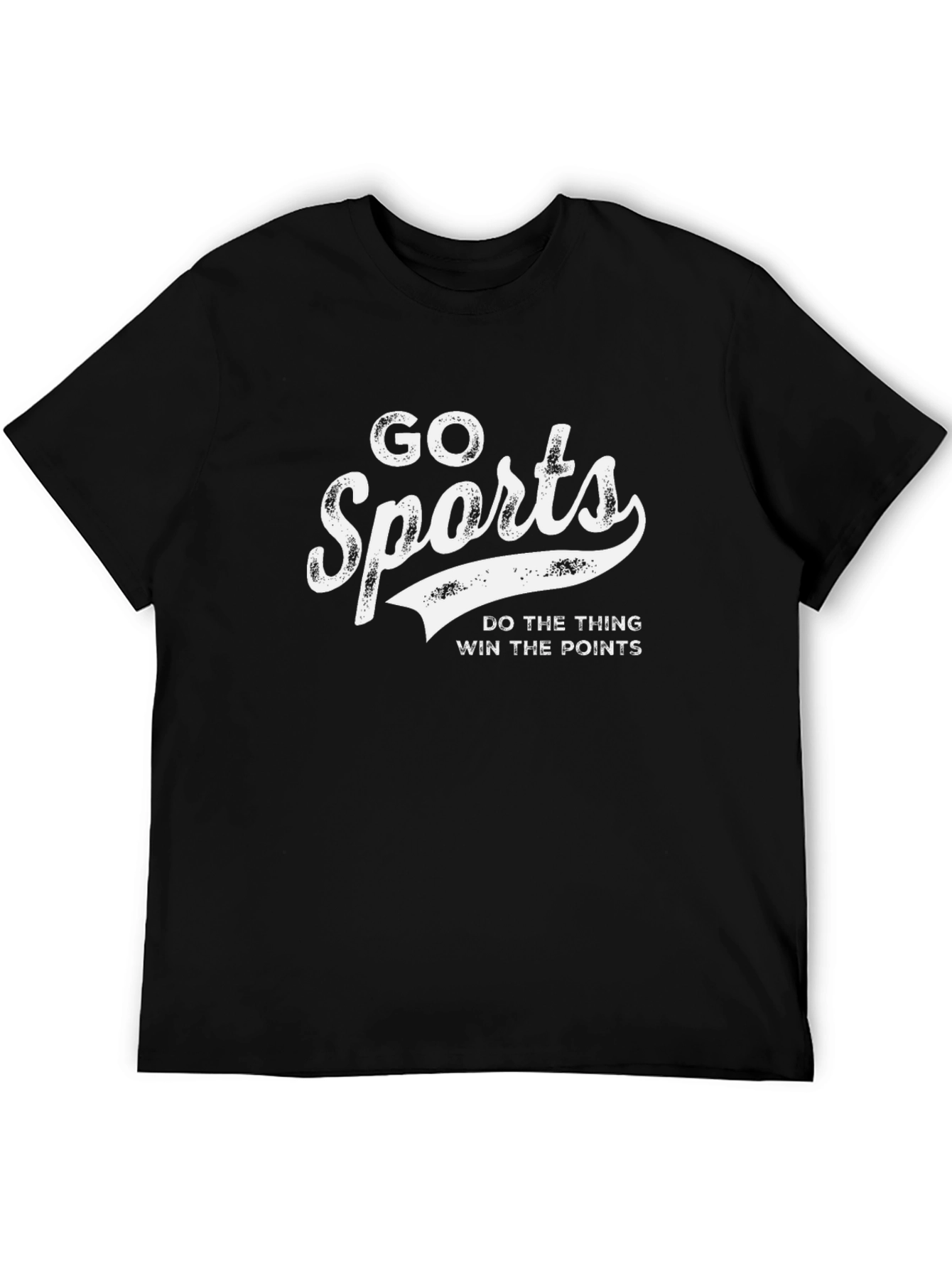 Go Sports Graphic Tee - Black Cotton T-Shirt