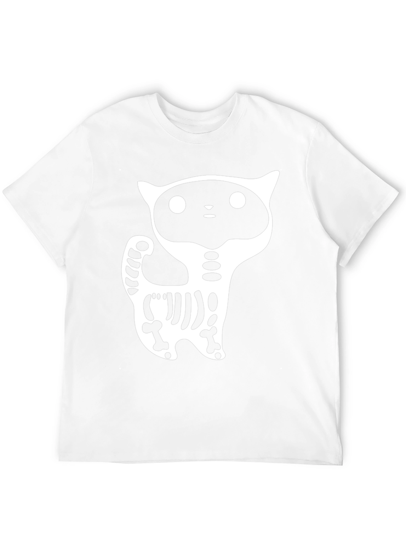Skeleton Cat Graphic T-Shirt - Halloween Ready