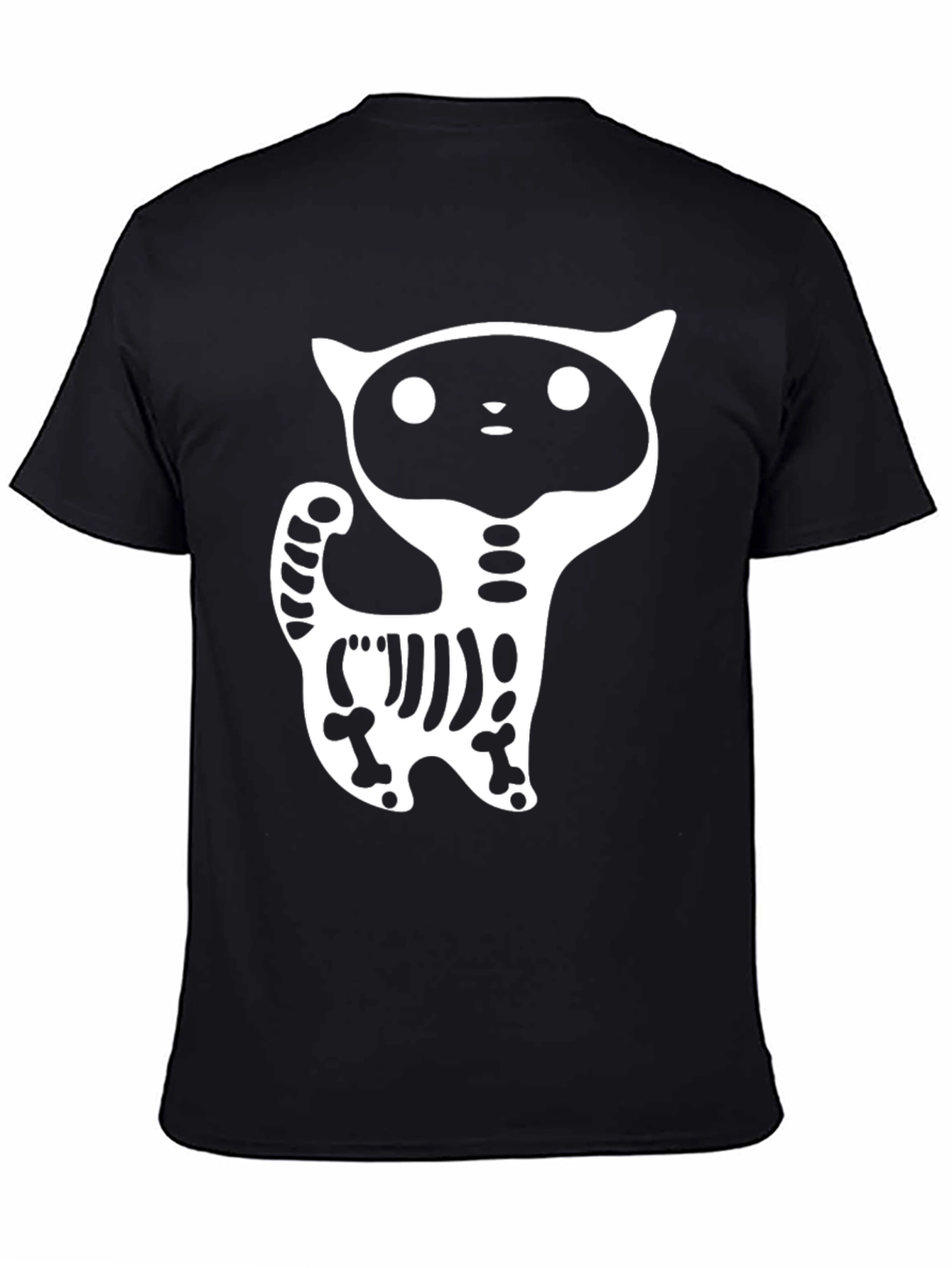 Skeleton Cat Graphic T-Shirt - Halloween Ready