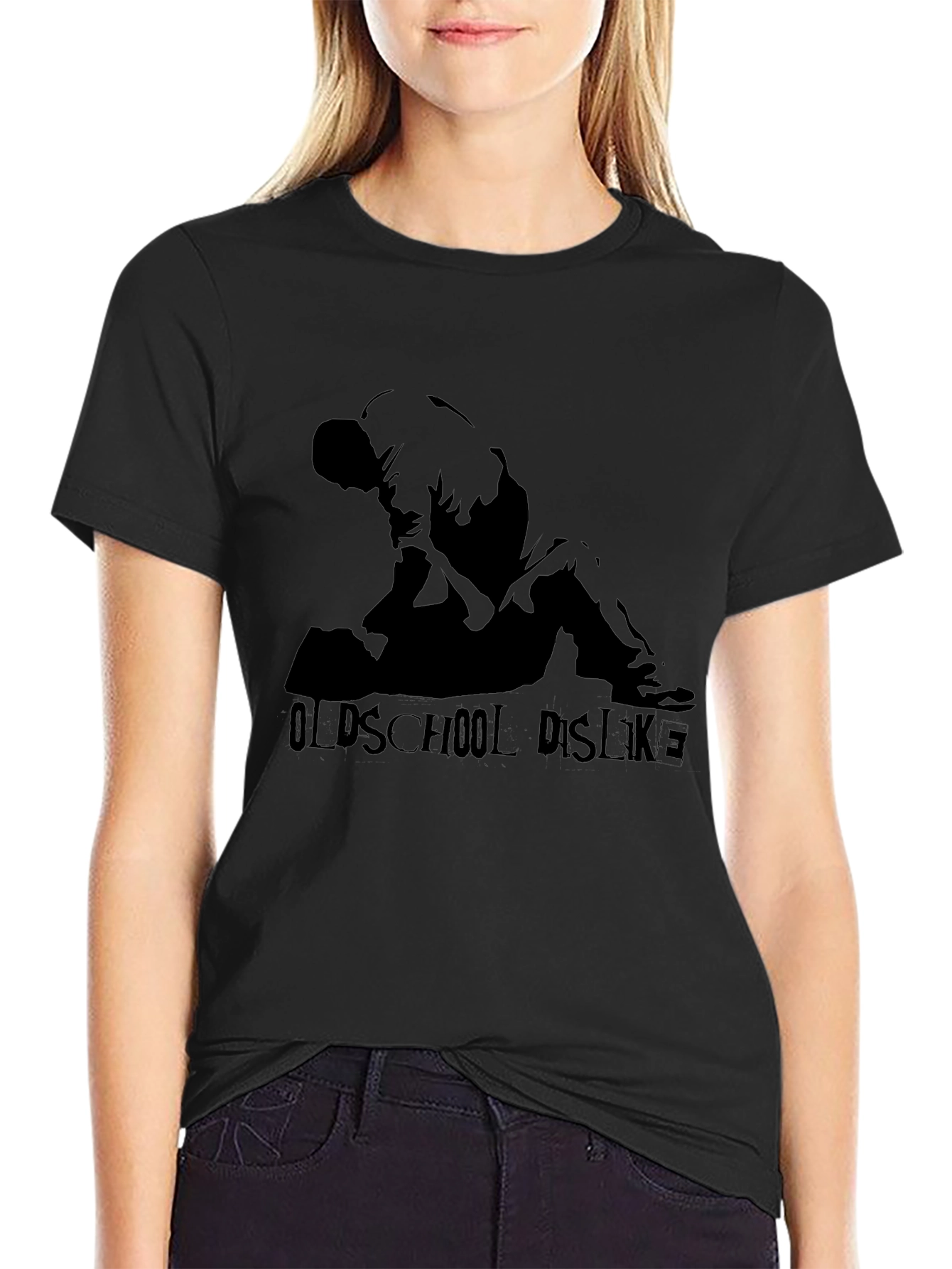 Oldschool Dislike Black Graphic Tee