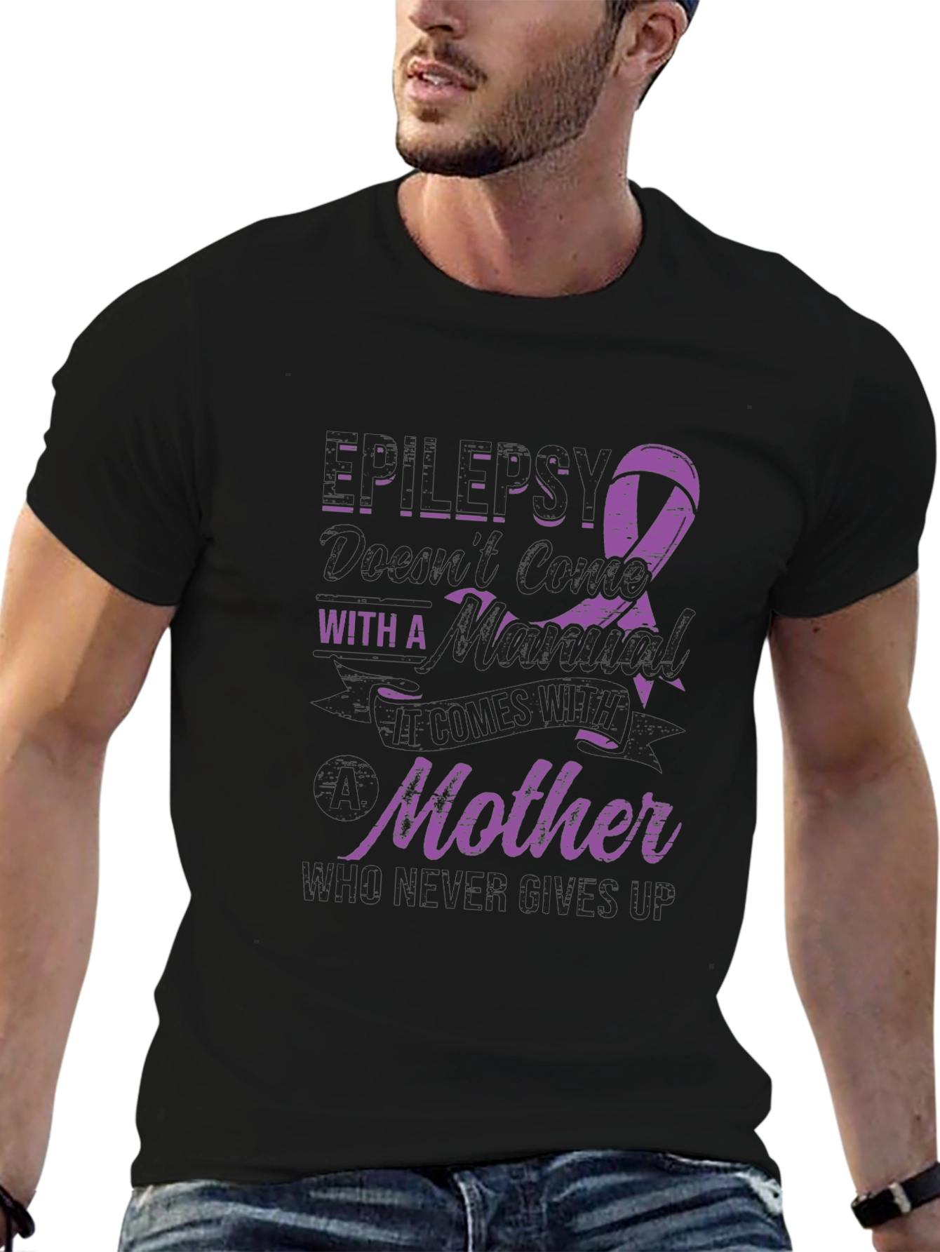 Epilepsy Awareness T-Shirt: Mother Never Gives Up