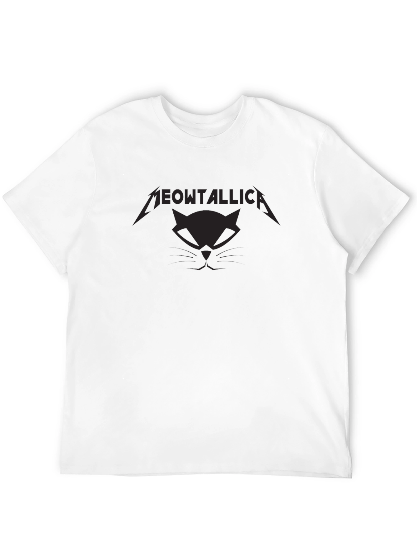 Meowtallica Black T-Shirt - Cat Metal Band Tee