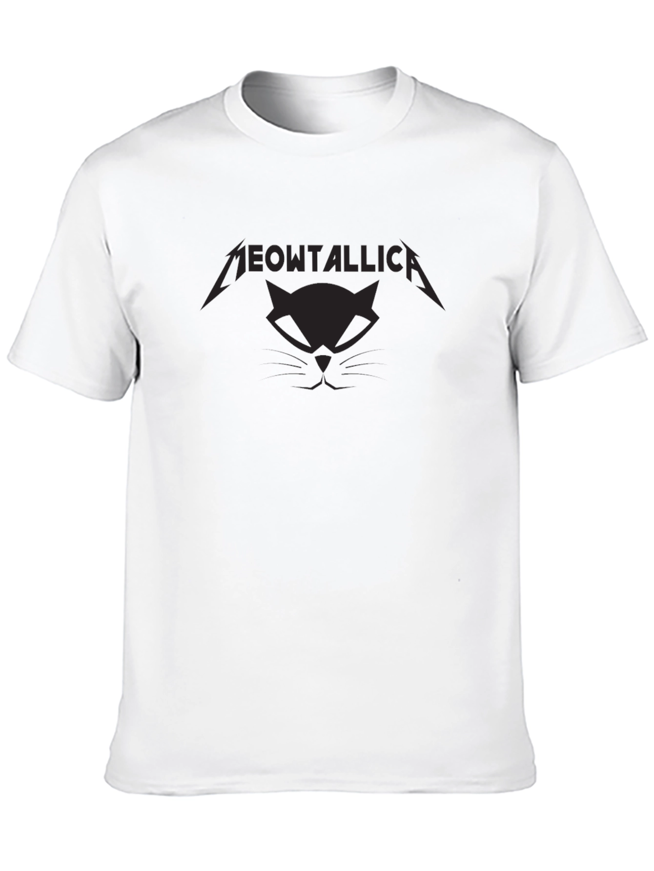 Meowtallica Black T-Shirt - Cat Metal Band Tee