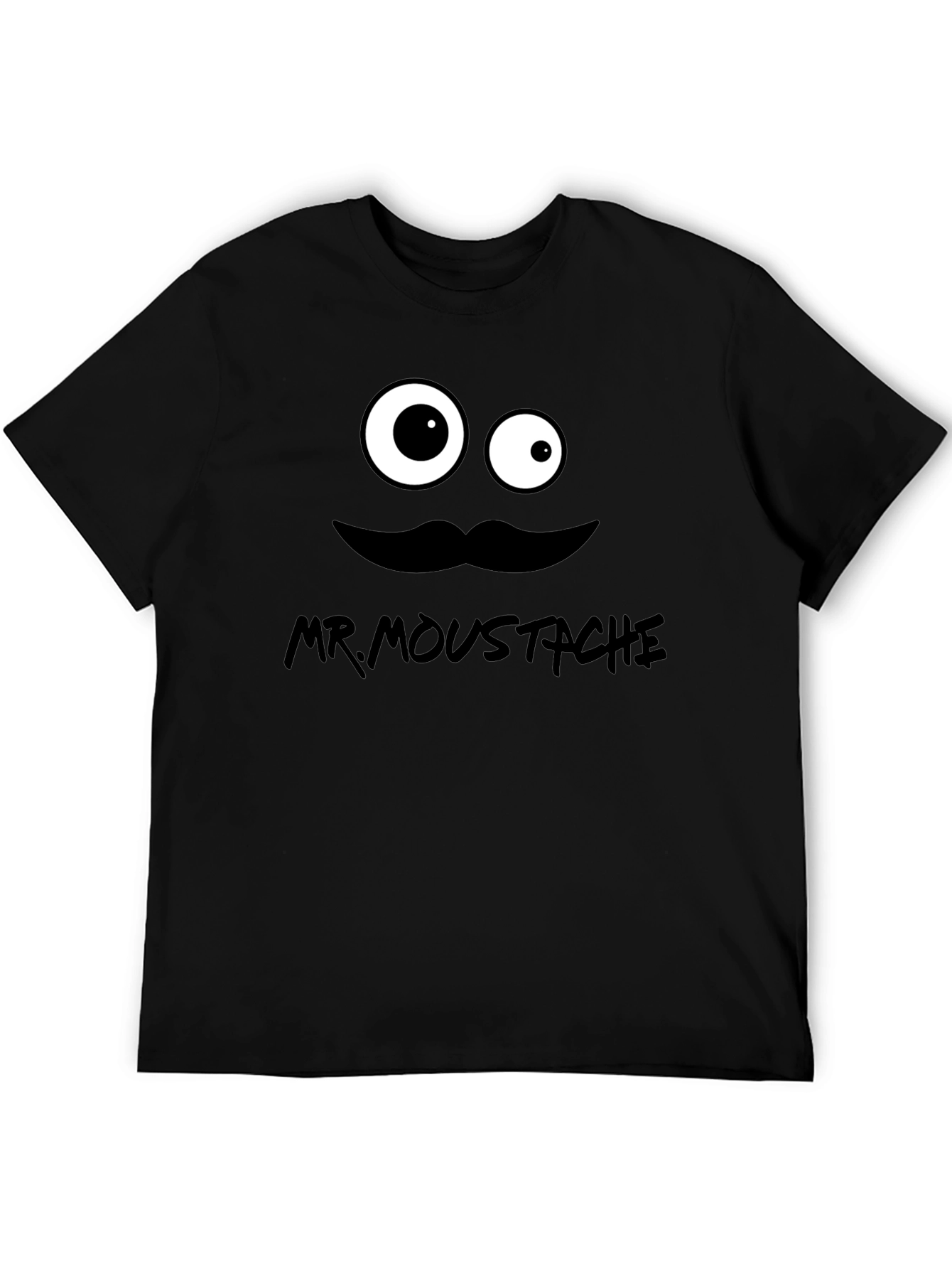 Mr. Moustache Graphic T-Shirt - Funny Cartoon Design