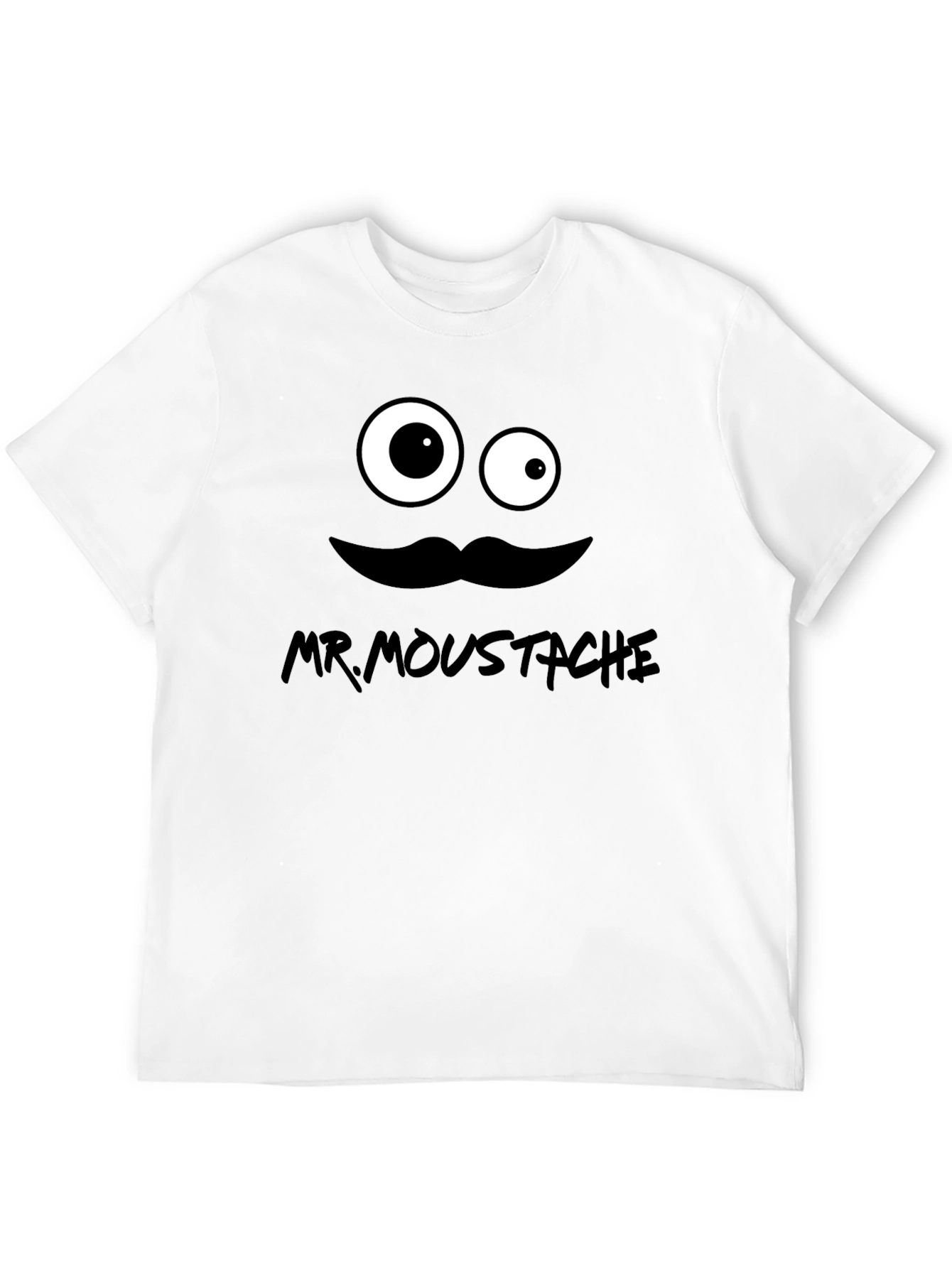 Mr. Moustache Graphic T-Shirt - Funny Cartoon Design