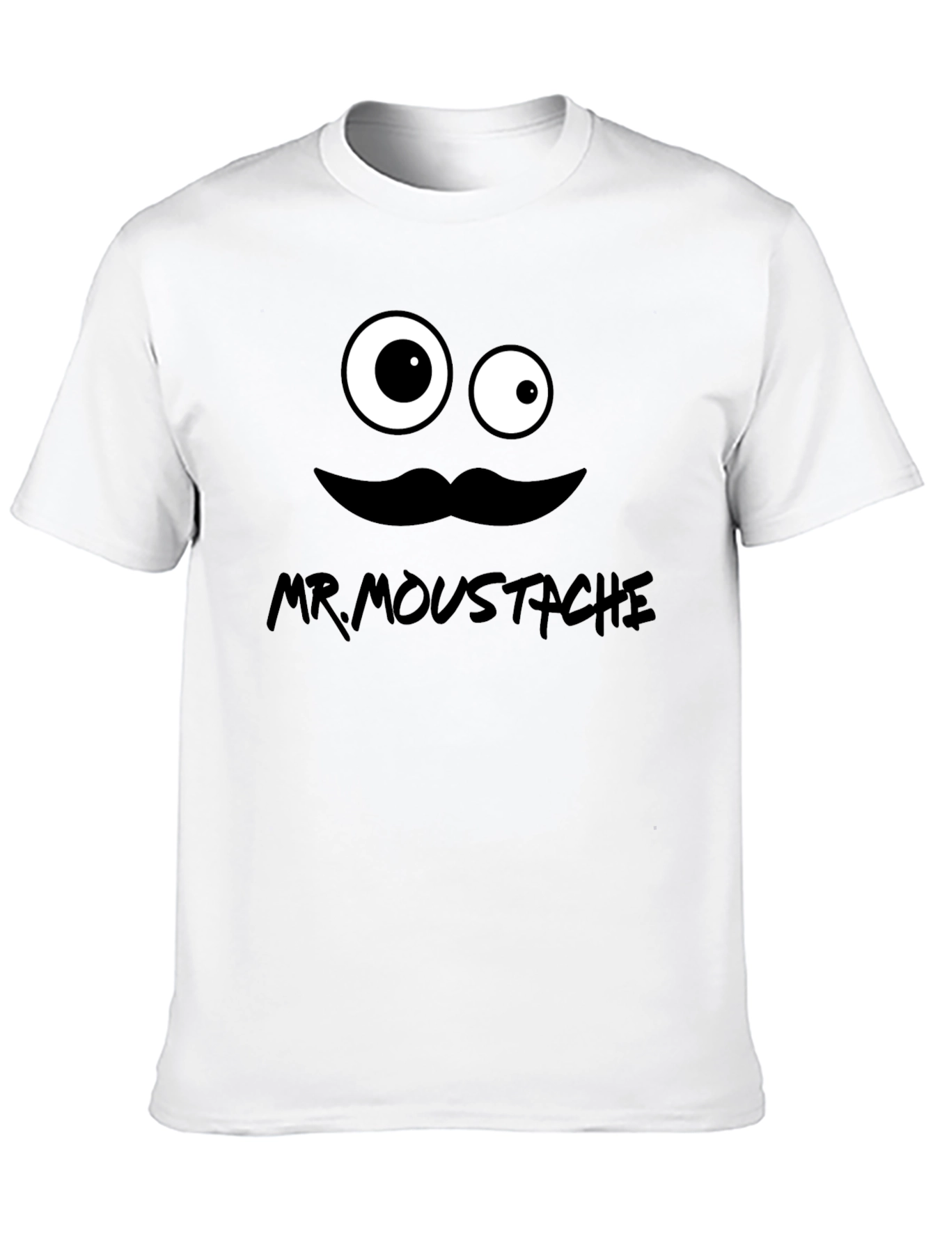 Mr. Moustache Graphic T-Shirt - Funny Cartoon Design