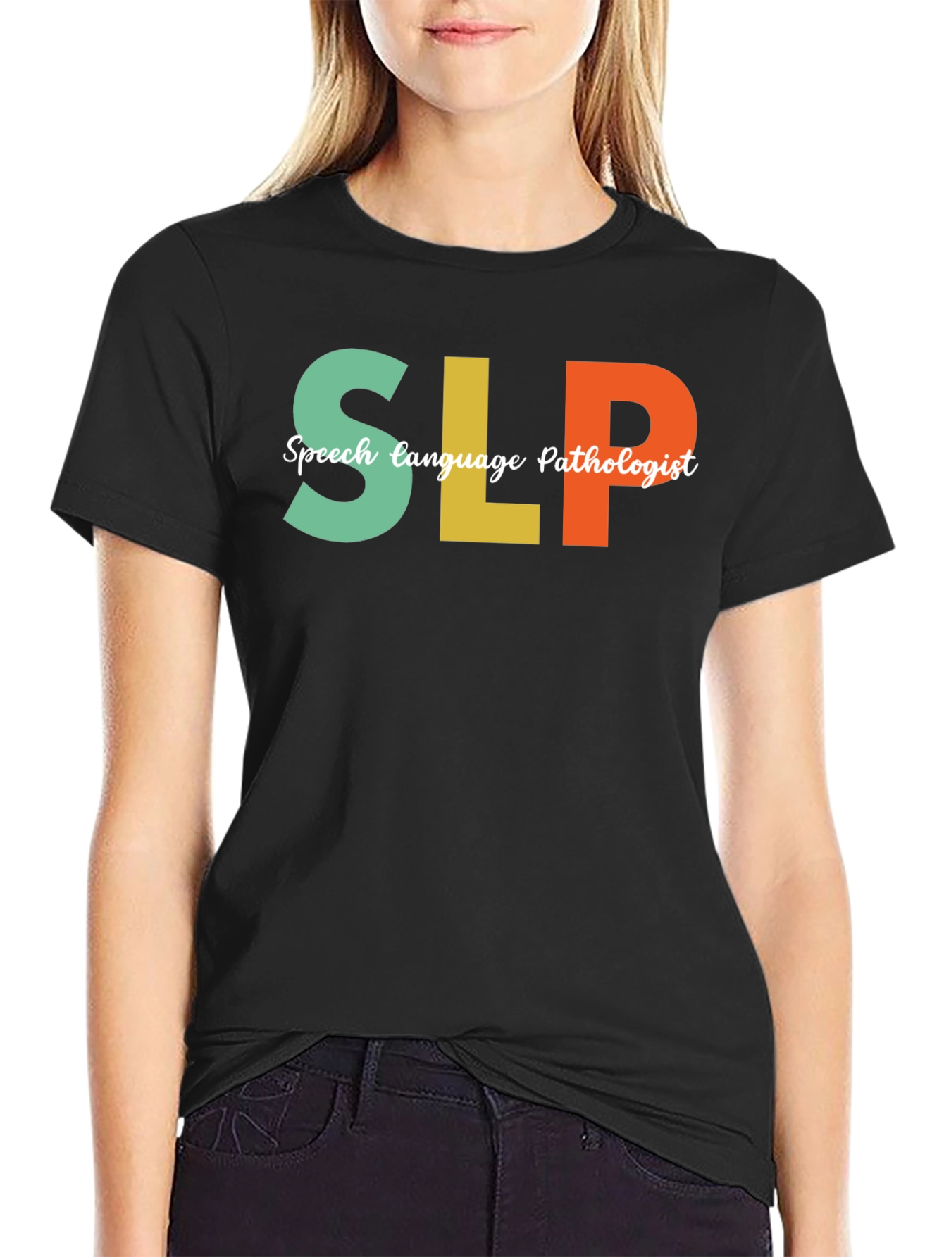 SLP Speech Language Pathologist Black T-Shirt