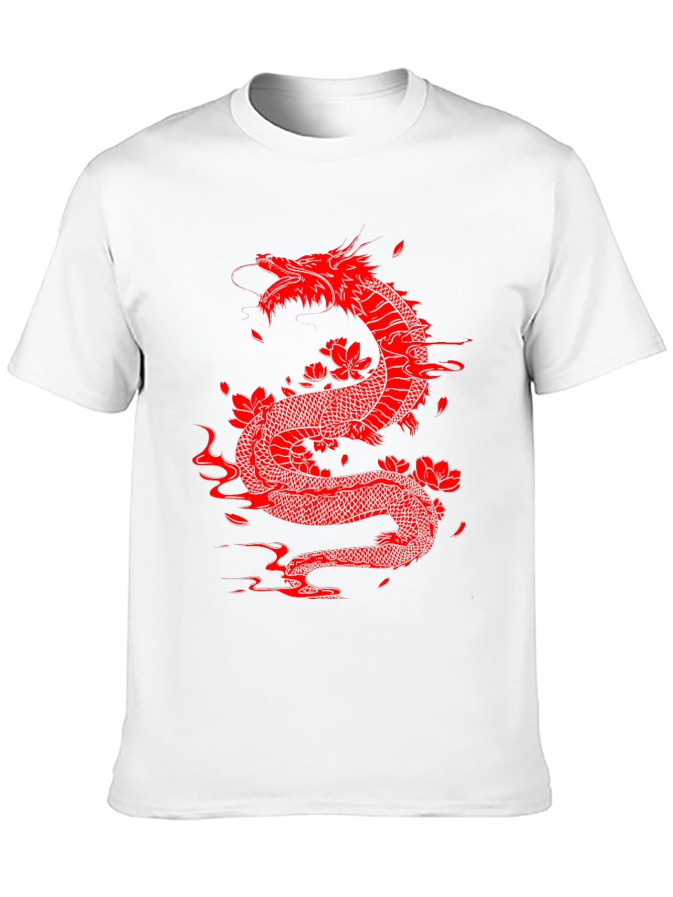 Red Dragon Graphic Tee - Black Cotton Blend Shirt