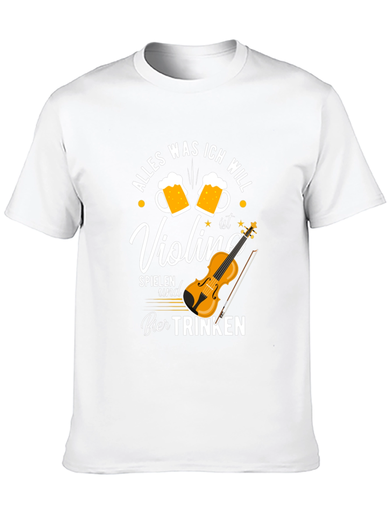 Violin and Beer T-Shirt - German Saying