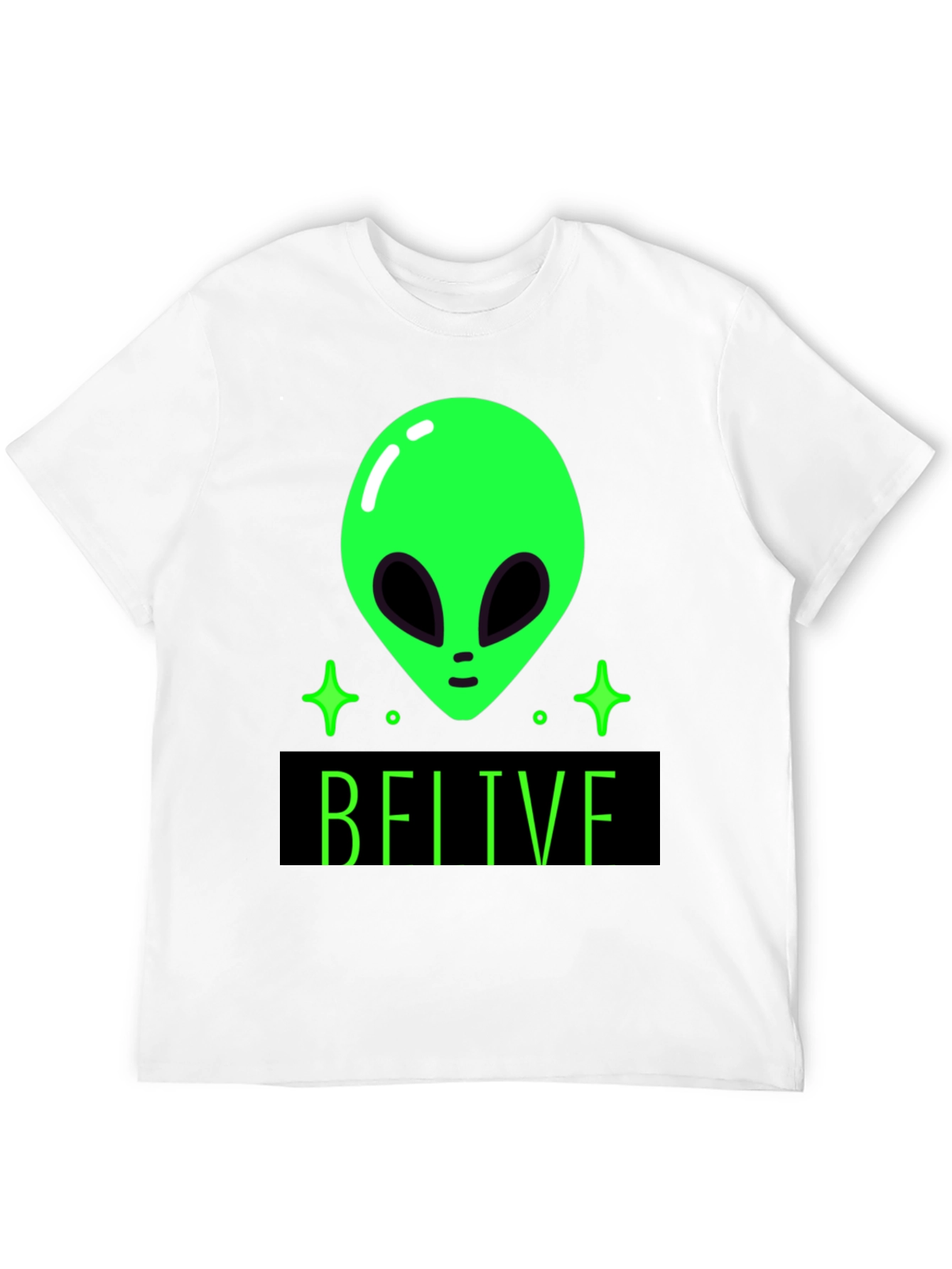 Believe Alien Graphic Tee - Black Cotton T-Shirt