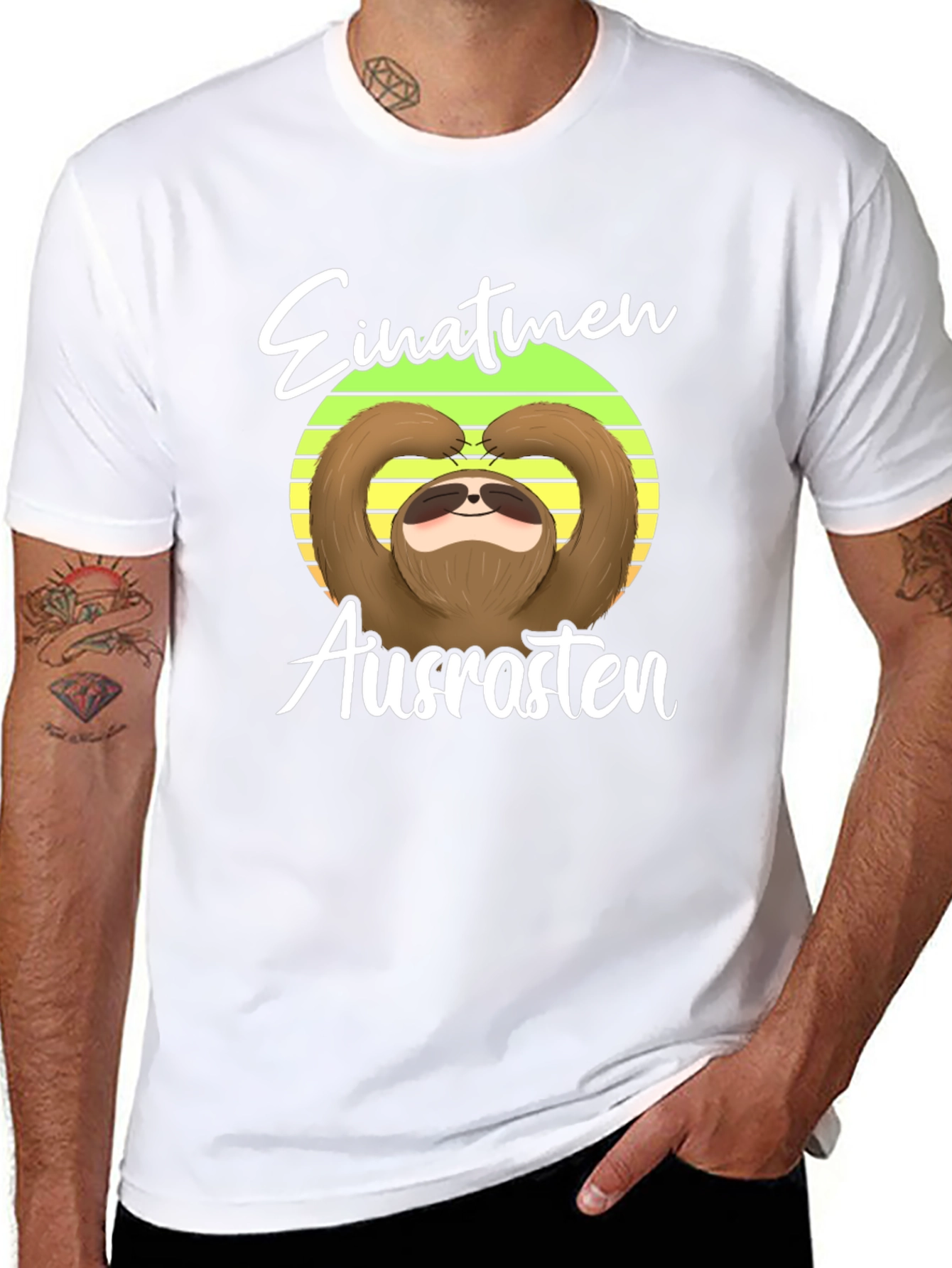 Sloth Einatmen Ausrasten Graphic Tee