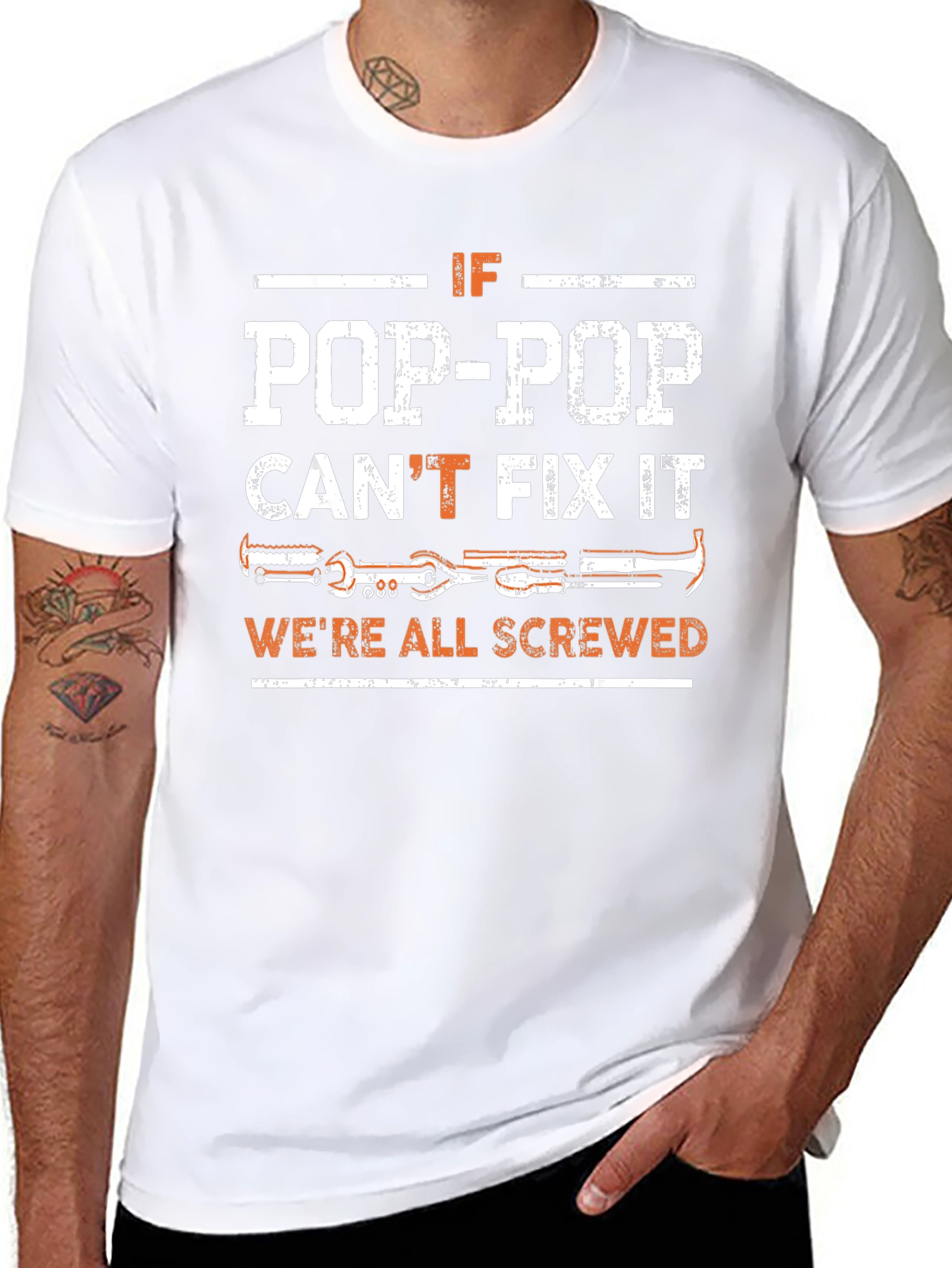 Pop-Pop Can Fix It T-Shirt - Black