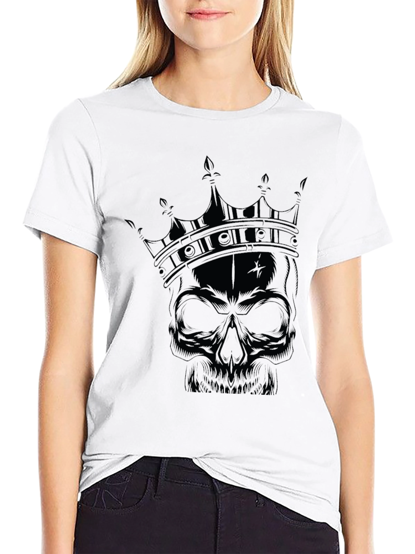 Skull Crown Graphic Tee - Mens Black T-Shirt