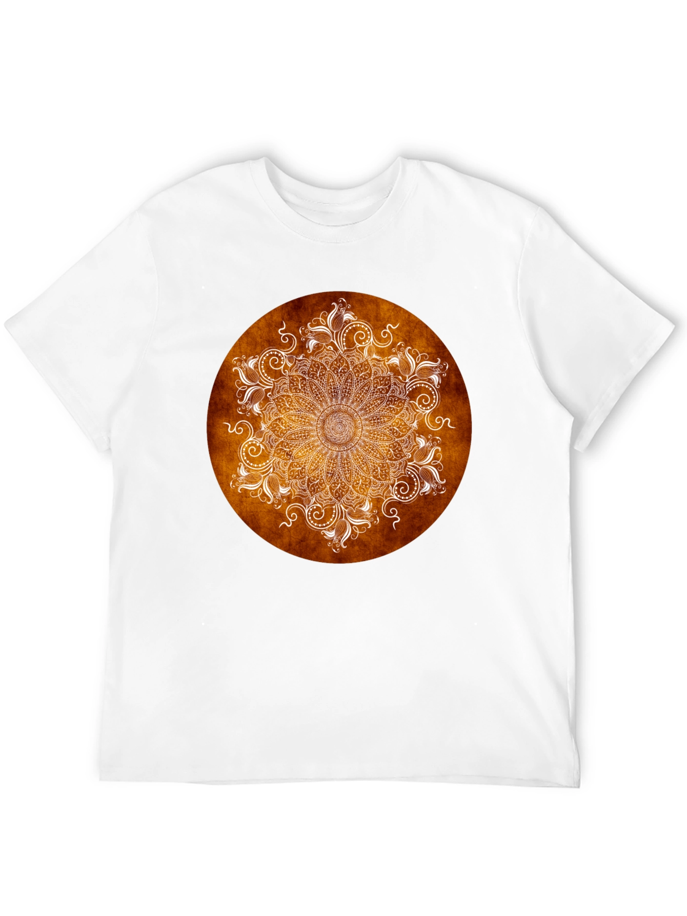 Floral Mandala Graphic Print Crew Neck T-Shirt