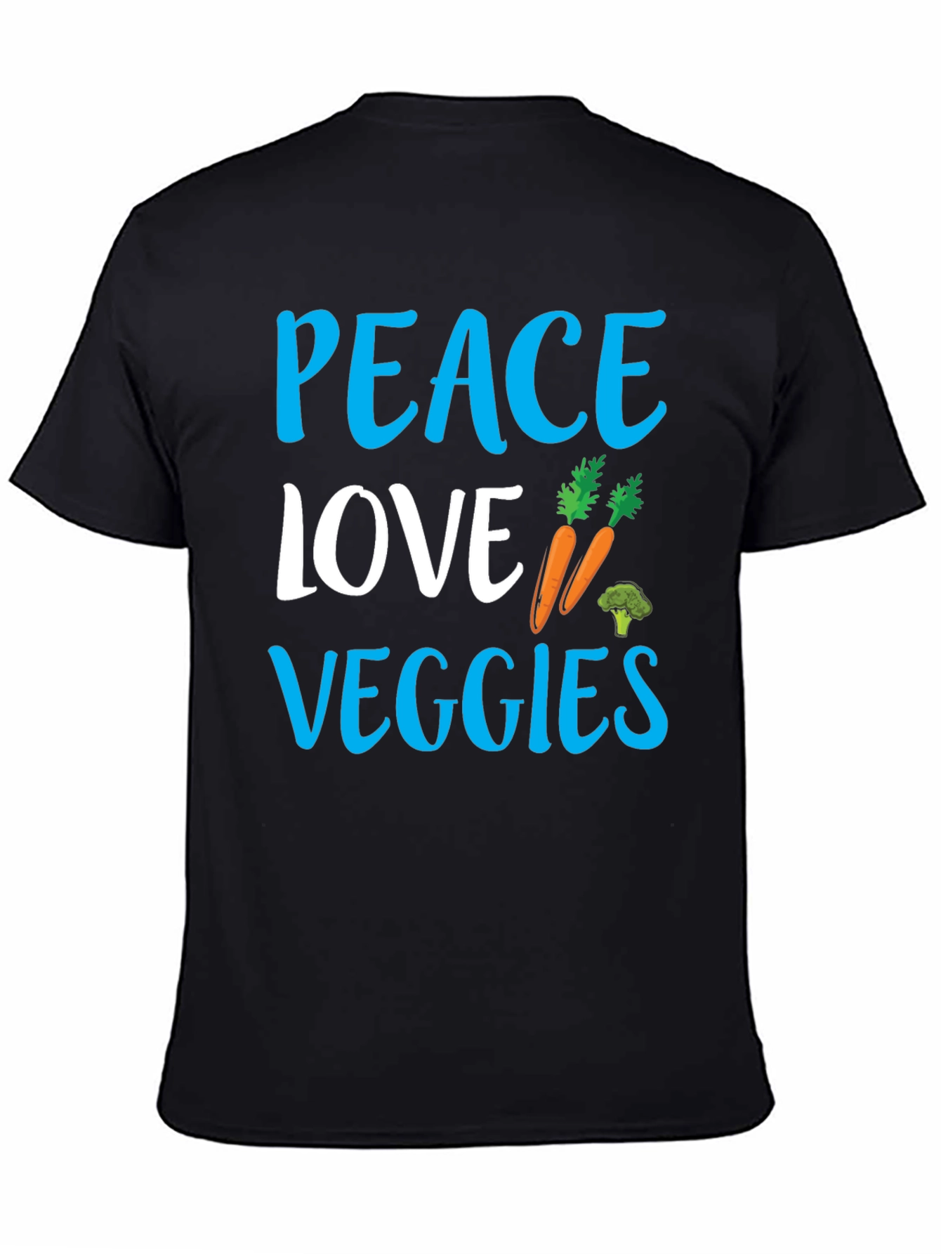 Peace Love Veggies Black Graphic Tee