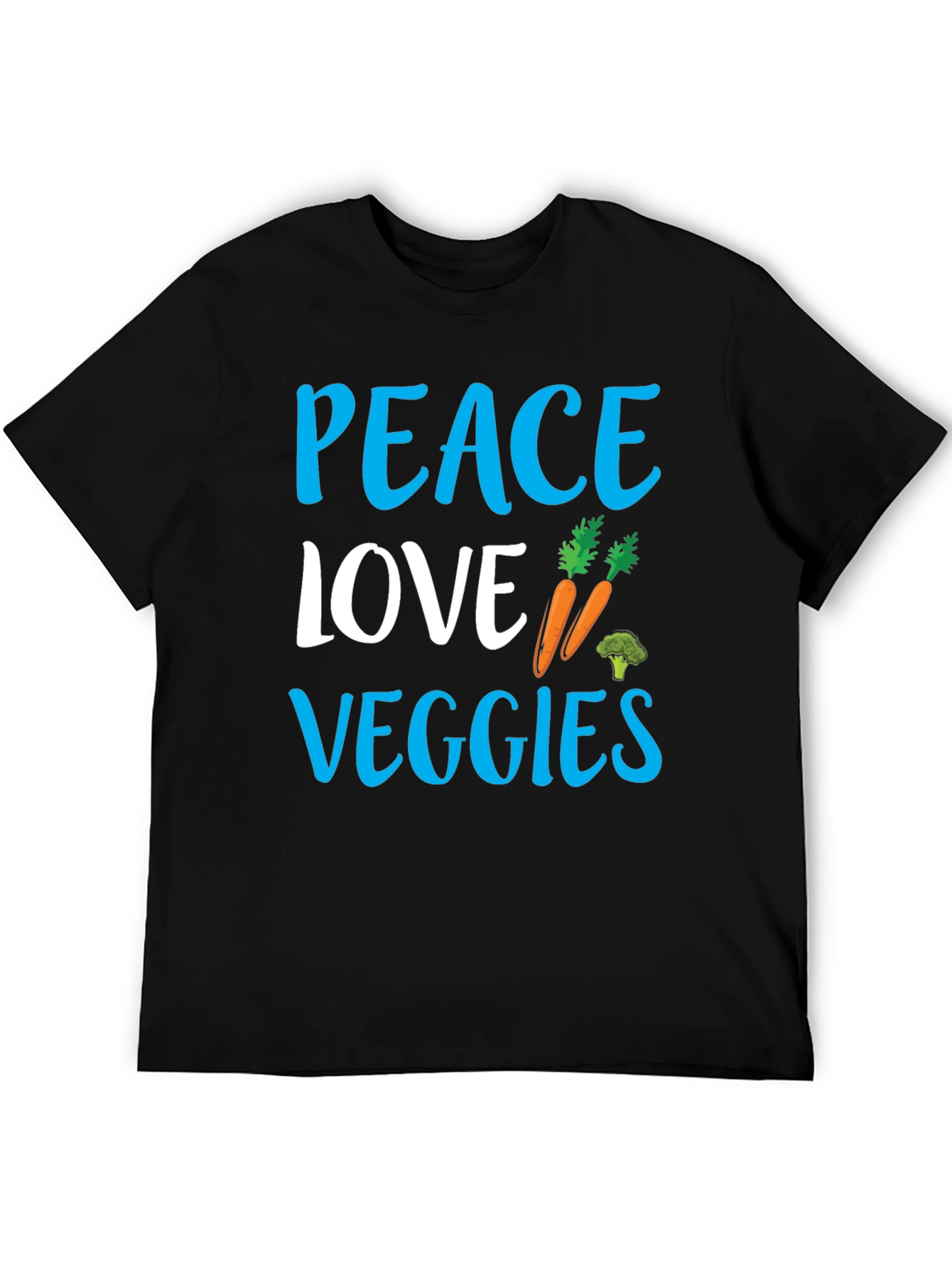 Peace Love Veggies Black Graphic Tee